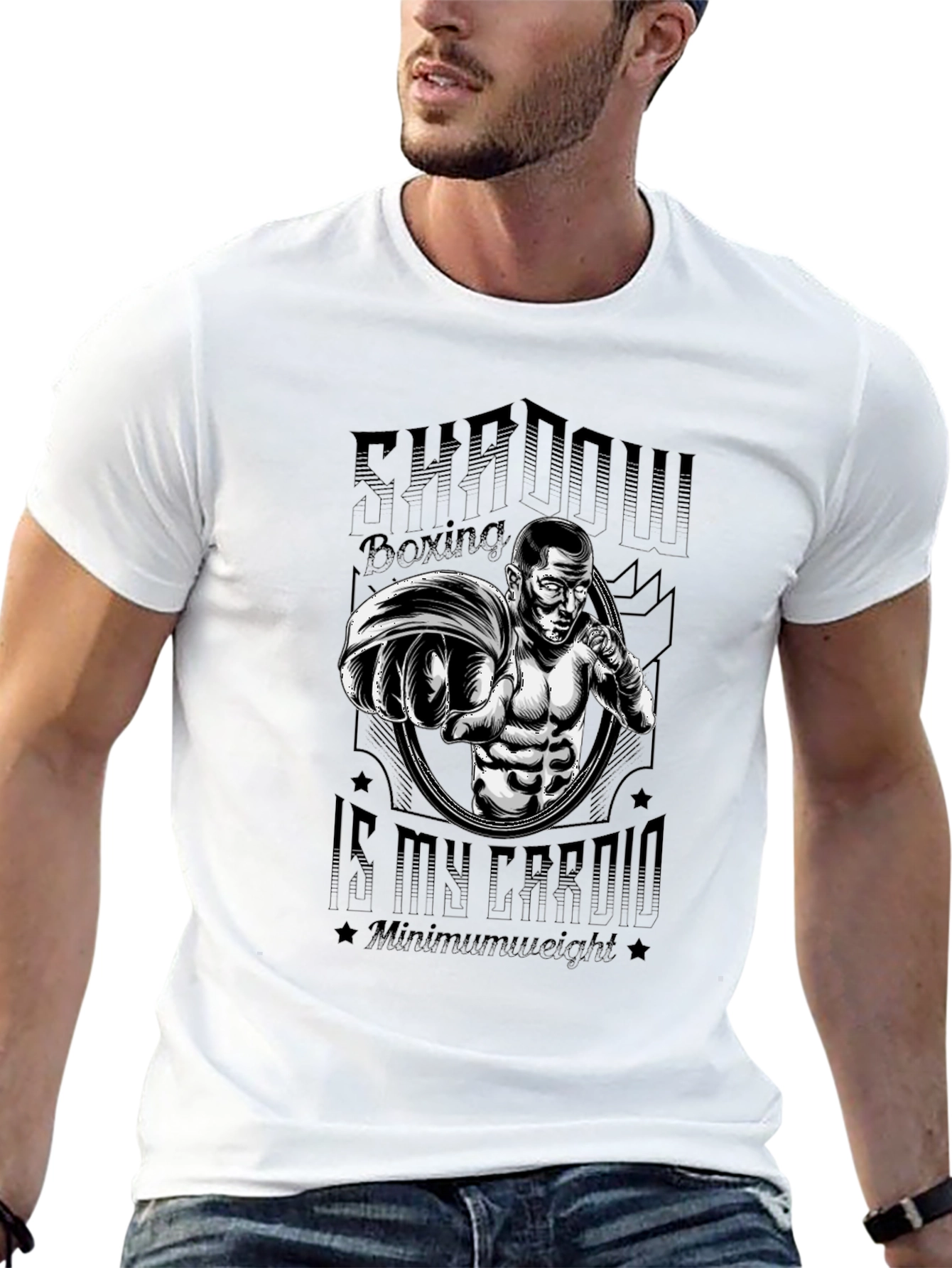 Shadow Boxing Graphic Tee - Workout Cardio T-Shirt