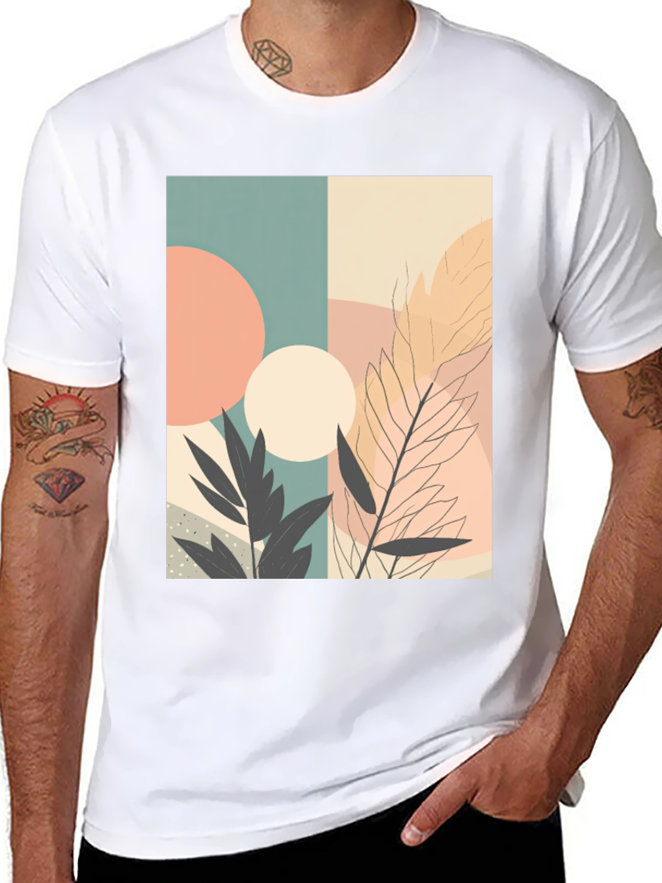 Modern Abstract Art Graphic Tee - Stylish & Unique