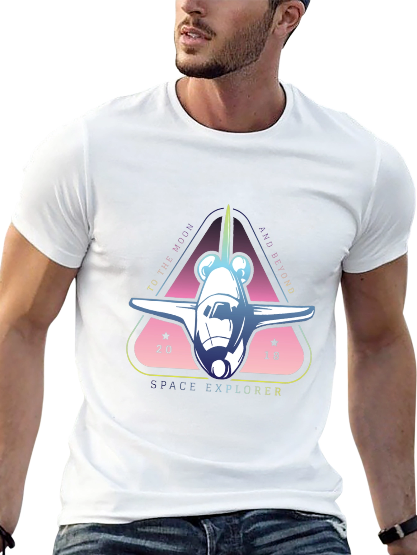 Space Explorer Graphic Tee - Black Cotton T-Shirt
