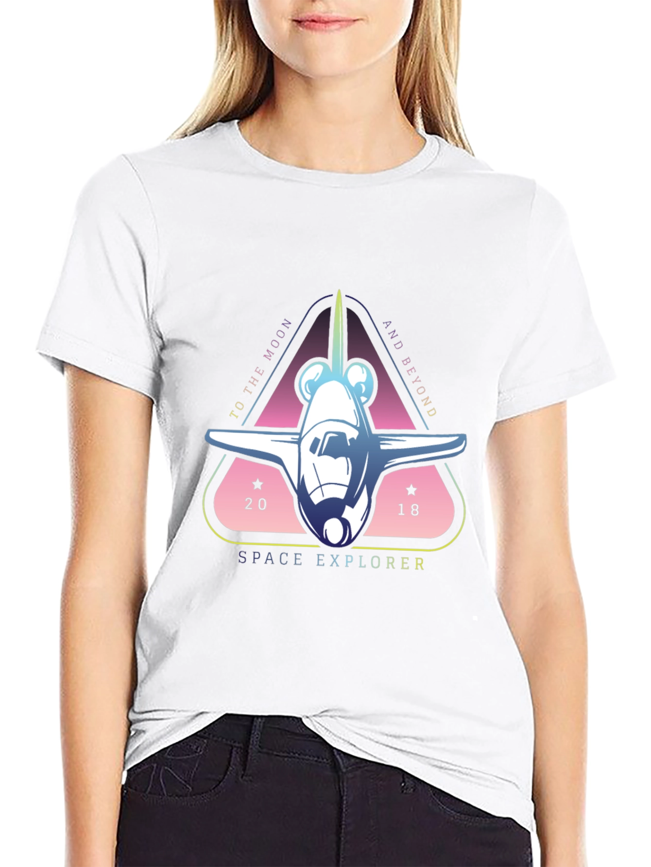 Space Explorer Graphic Tee - Black Cotton T-Shirt
