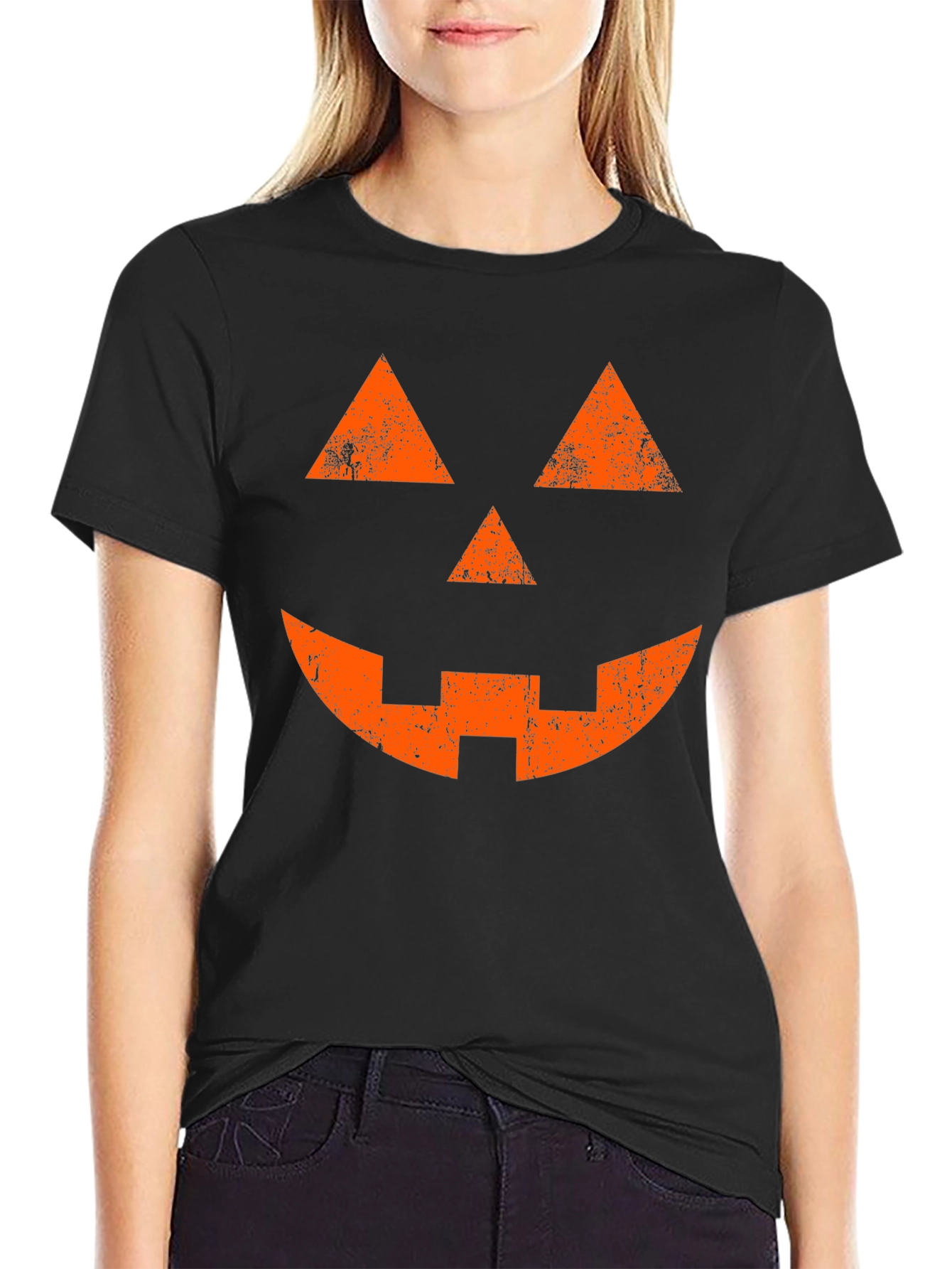 Halloween Jack-o-Lantern Face T-Shirt - Spooky Season