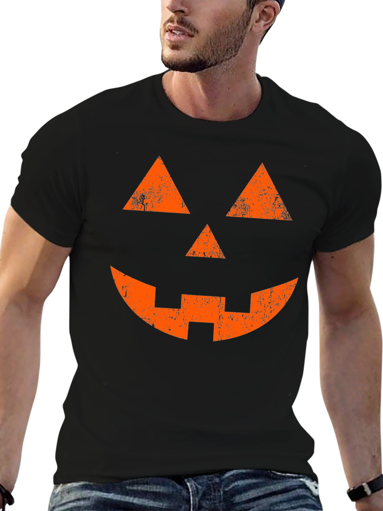 Halloween Jack-o-Lantern Face T-Shirt - Spooky Season