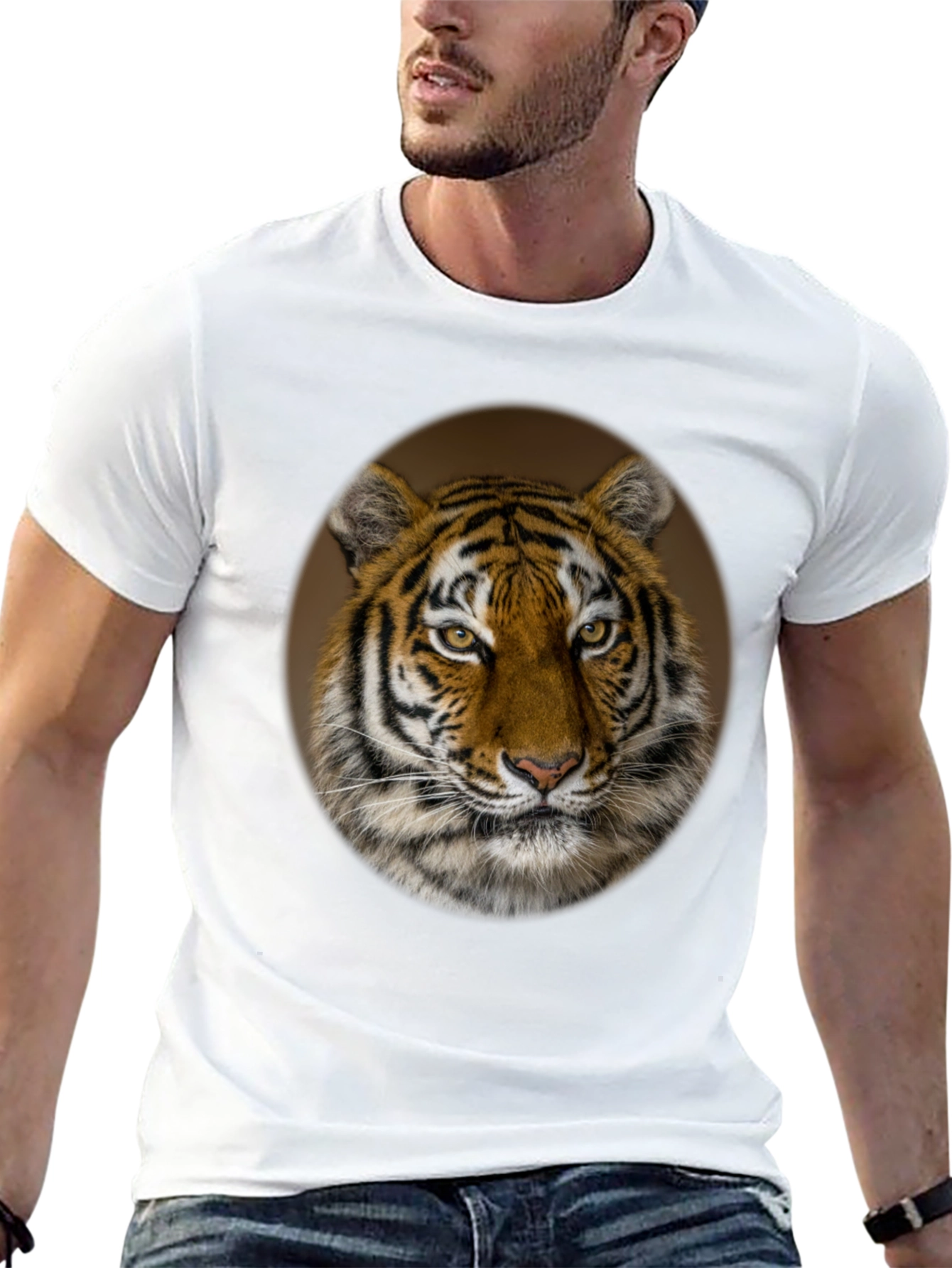 Tiger Portrait Black Graphic T-Shirt