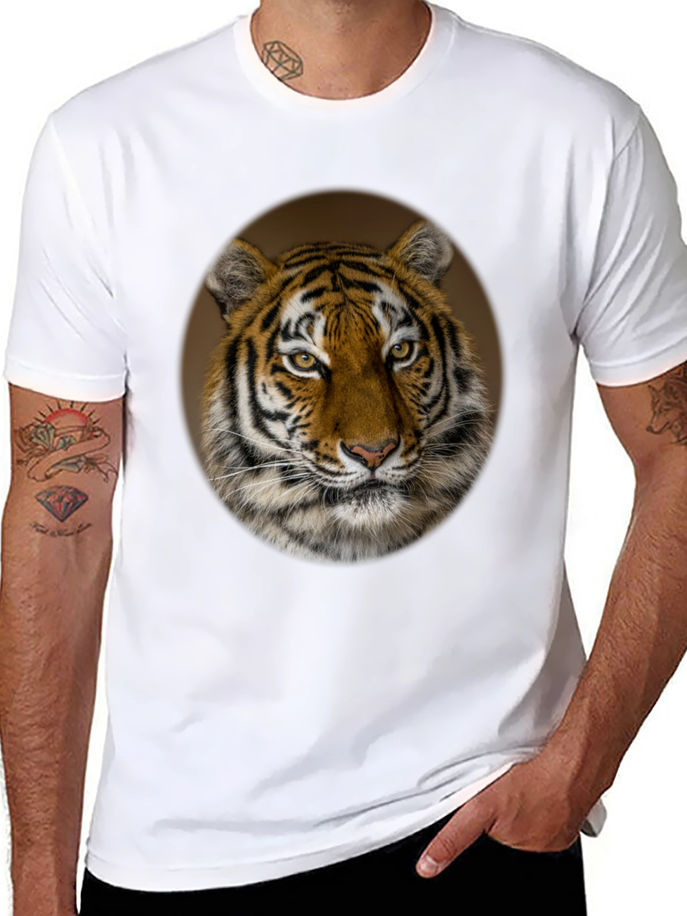 Tiger Portrait Black Graphic T-Shirt