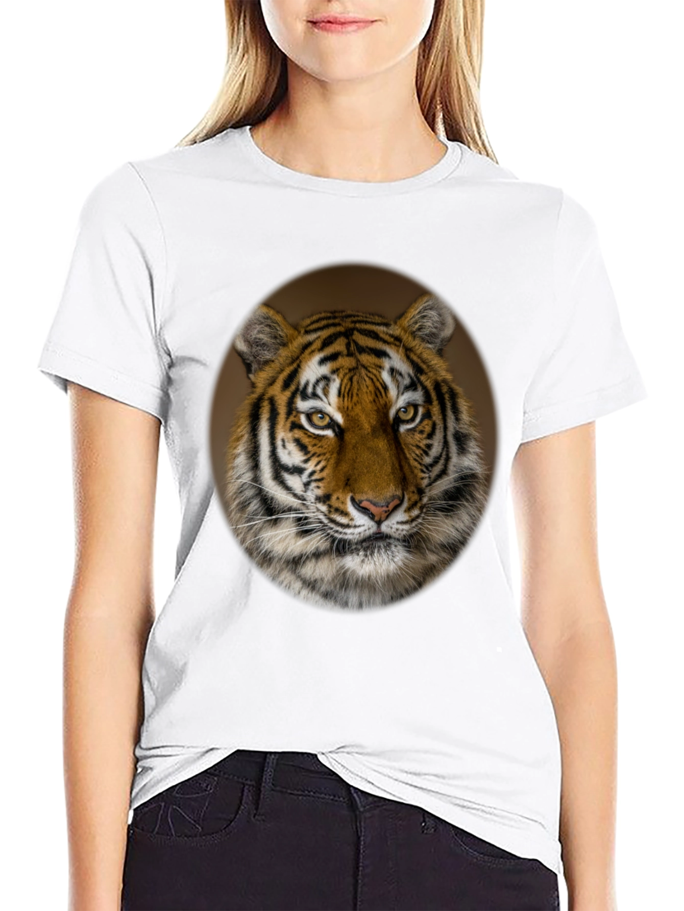Tiger Portrait Black Graphic T-Shirt