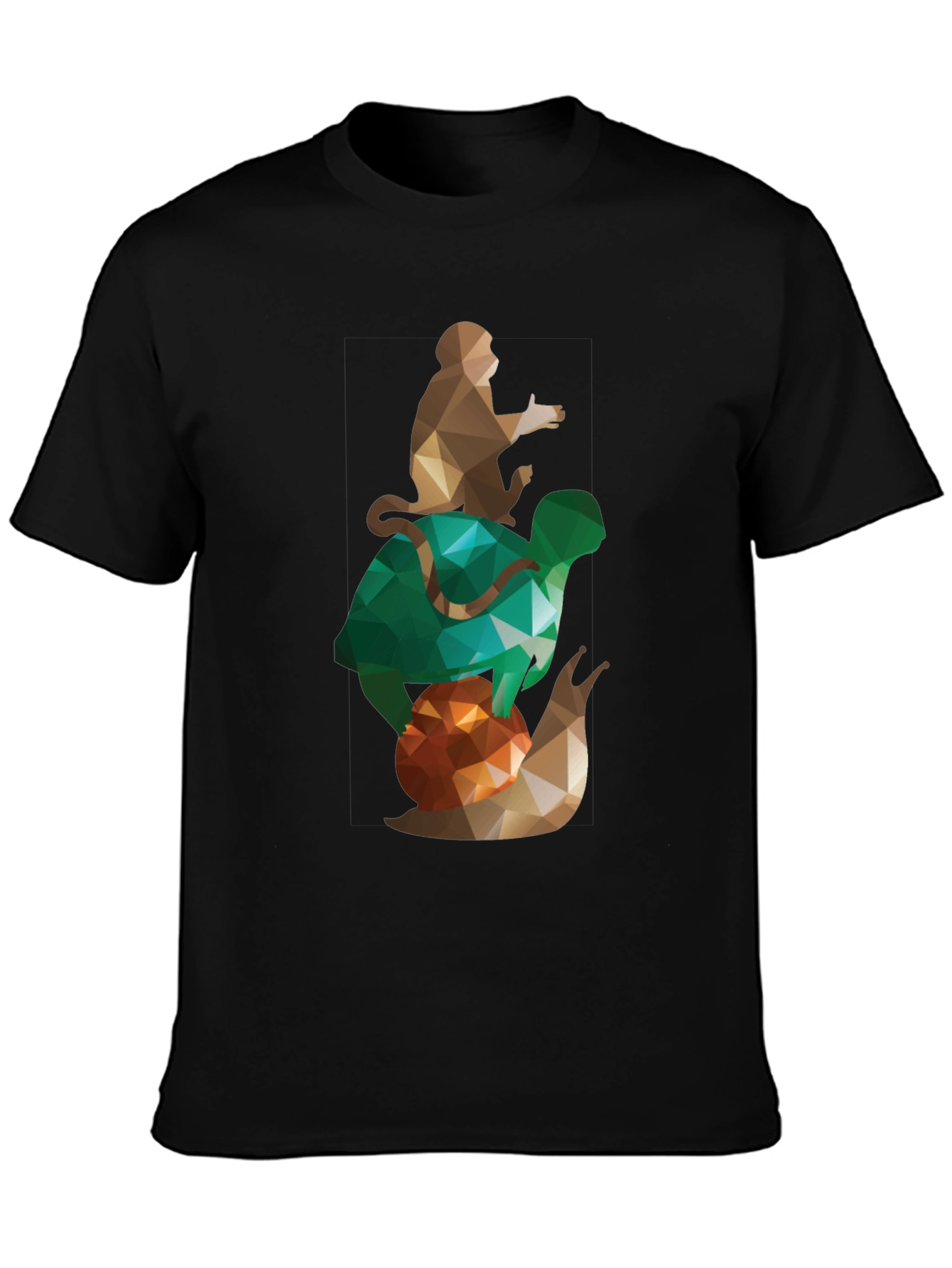 Monkey Turtle Snail Graphic T-Shirt