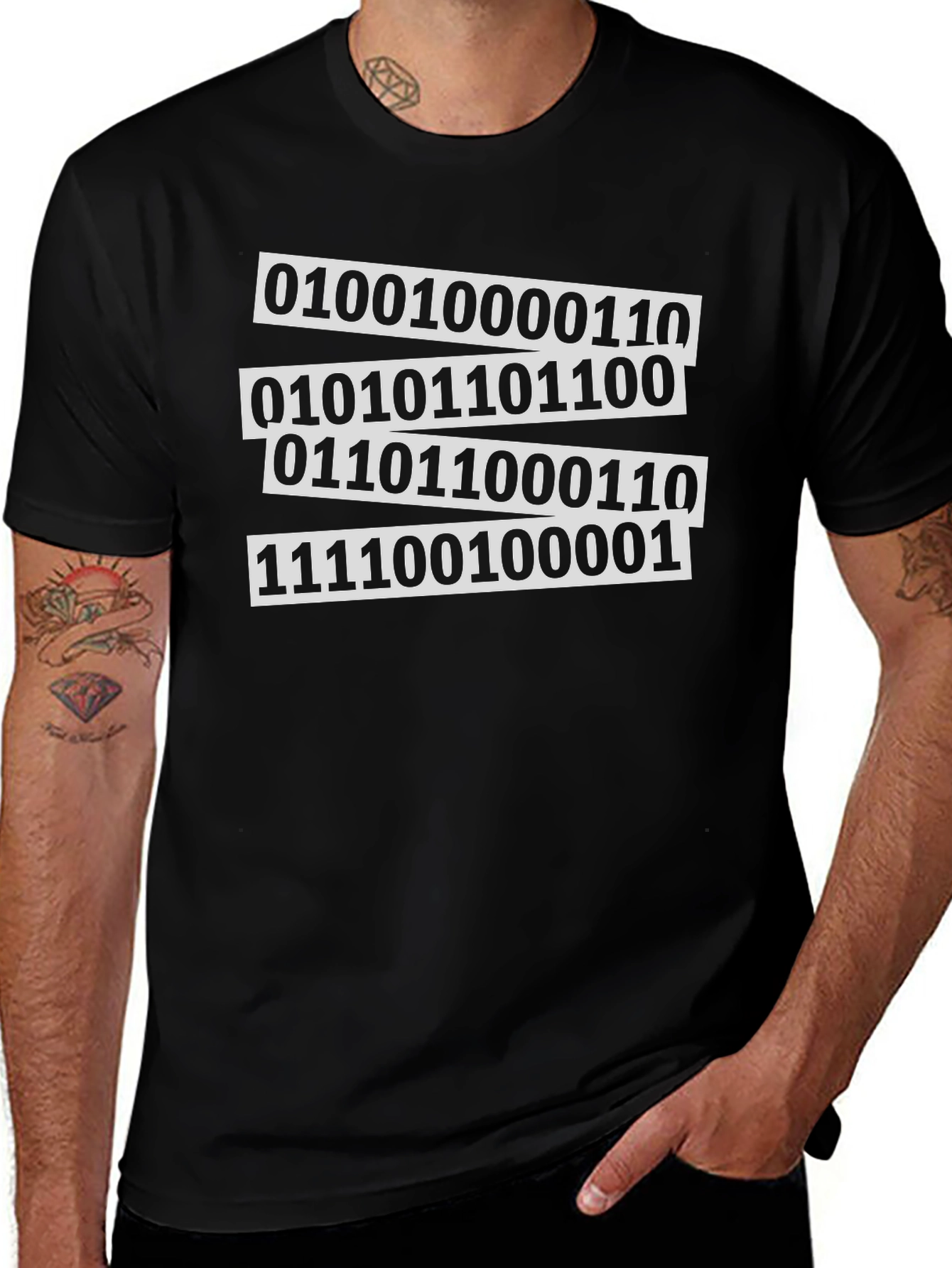 Binary Code Graphic Tee - Programmer Shirt