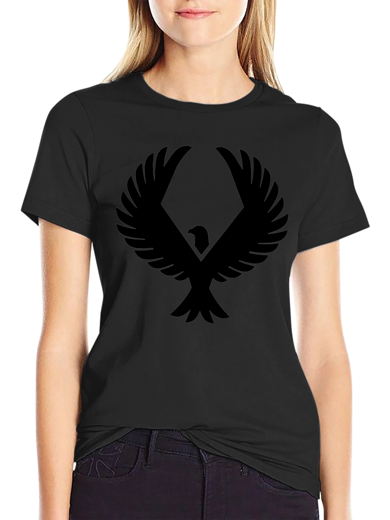 Mens Black Eagle Graphic T-Shirt