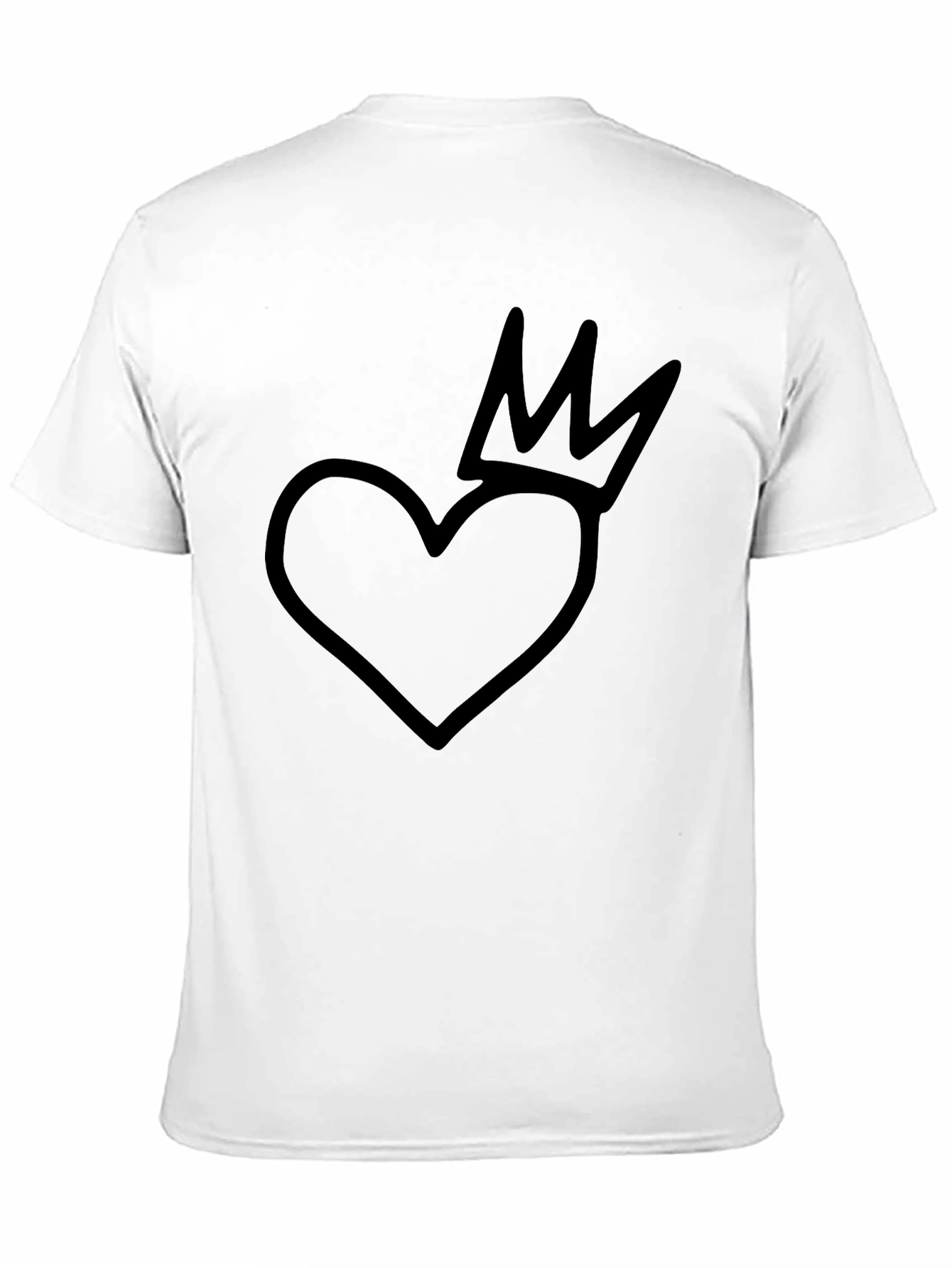 Heart with Crown Graphic Black T-Shirt