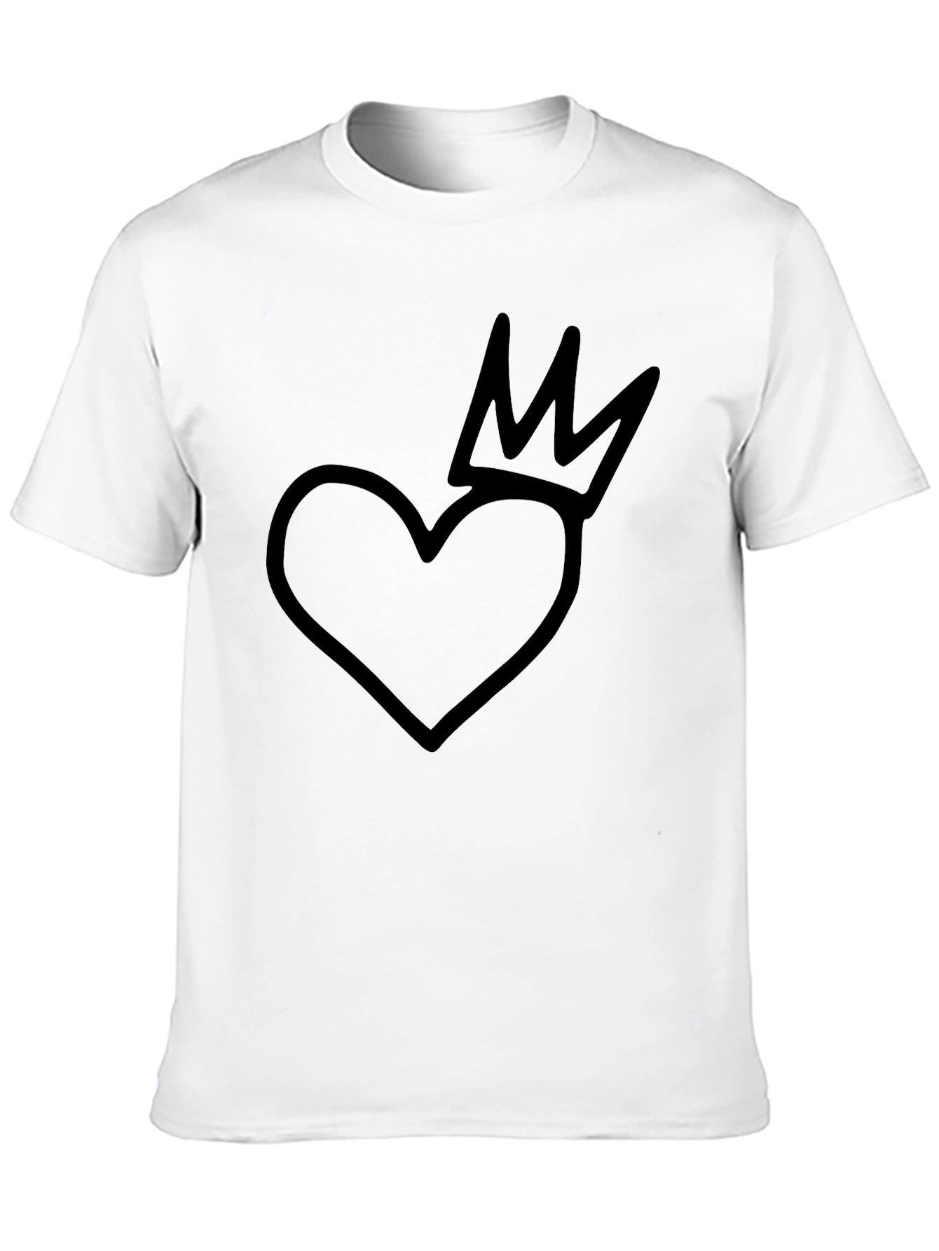 Heart with Crown Graphic Black T-Shirt