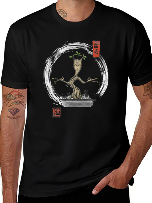 Groot Bonsai Tree Graphic T-Shirt - Zen Garden Style