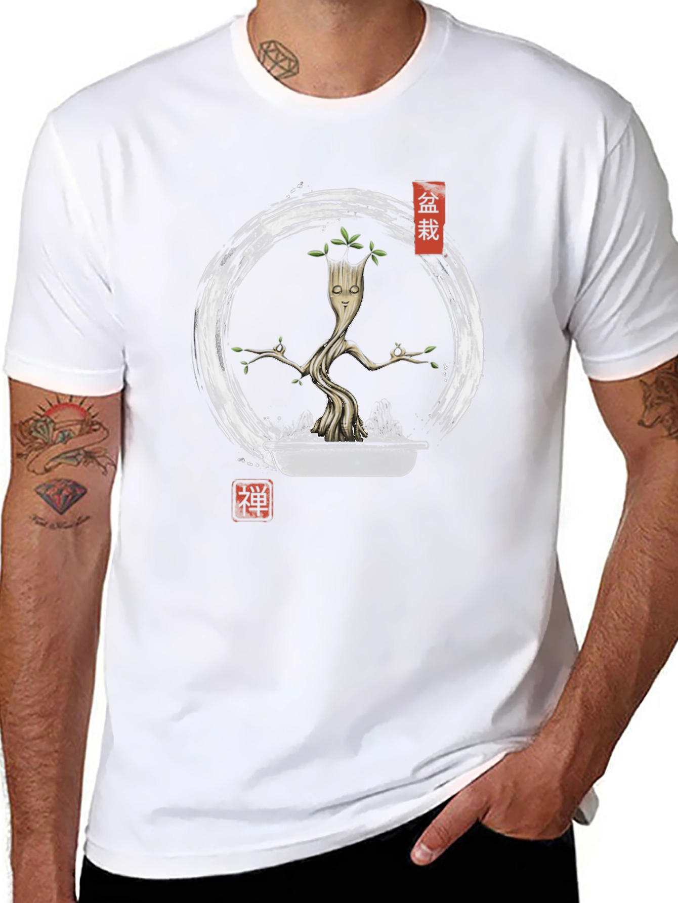 Groot Bonsai Tree Graphic T-Shirt - Zen Garden Style