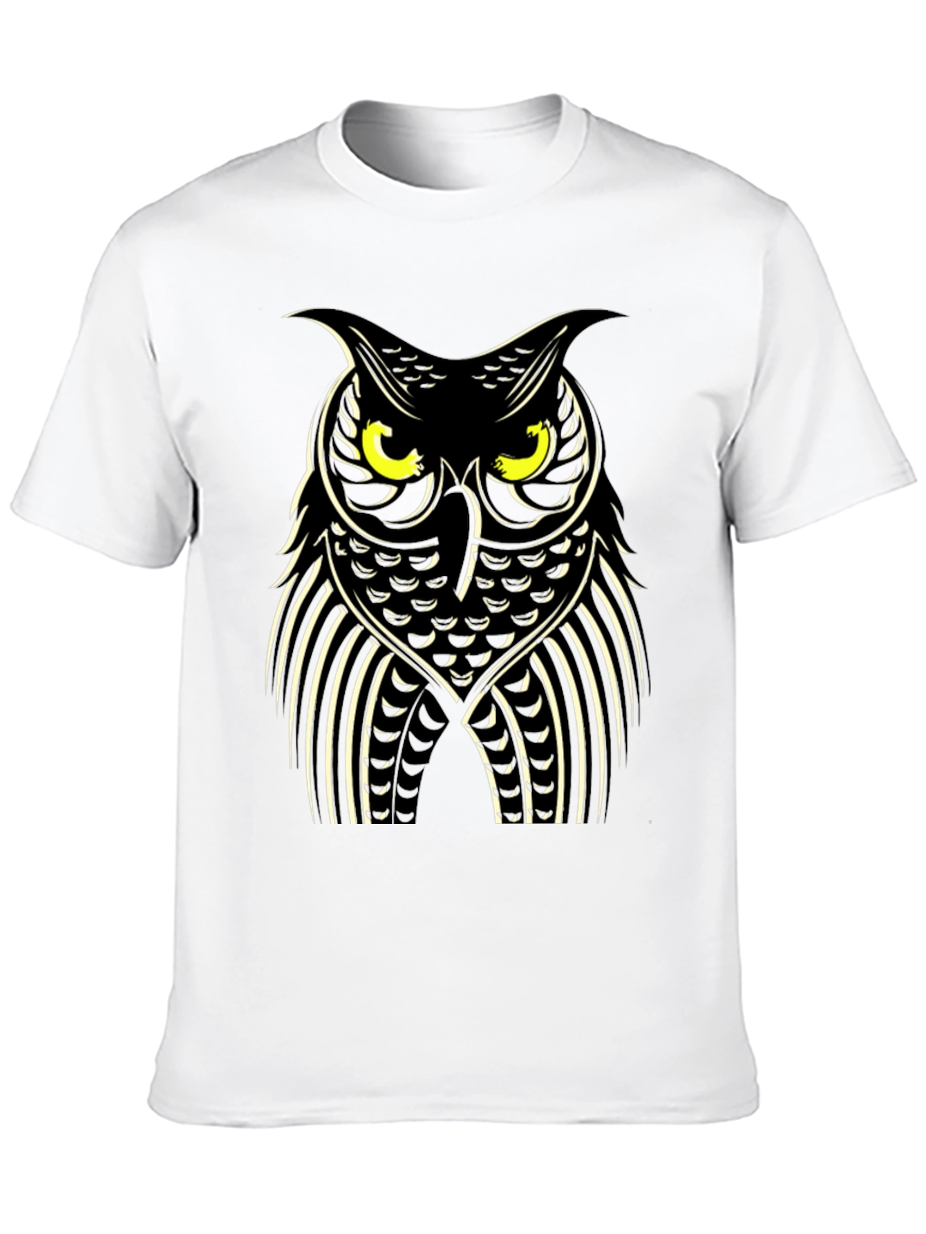 Owl Graphic Print Black T-Shirt