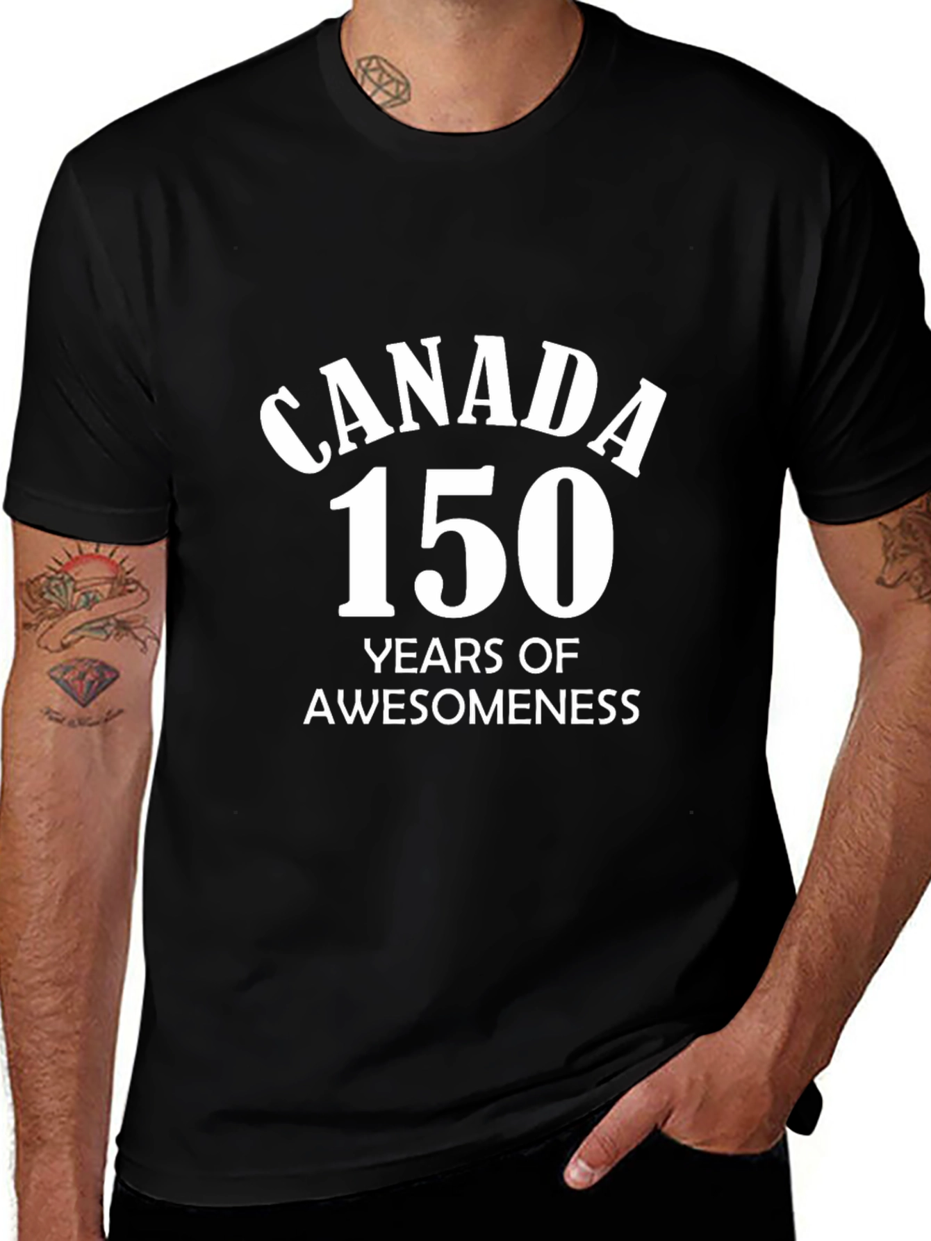Canada 150 Years of Awesomeness Black T-Shirt