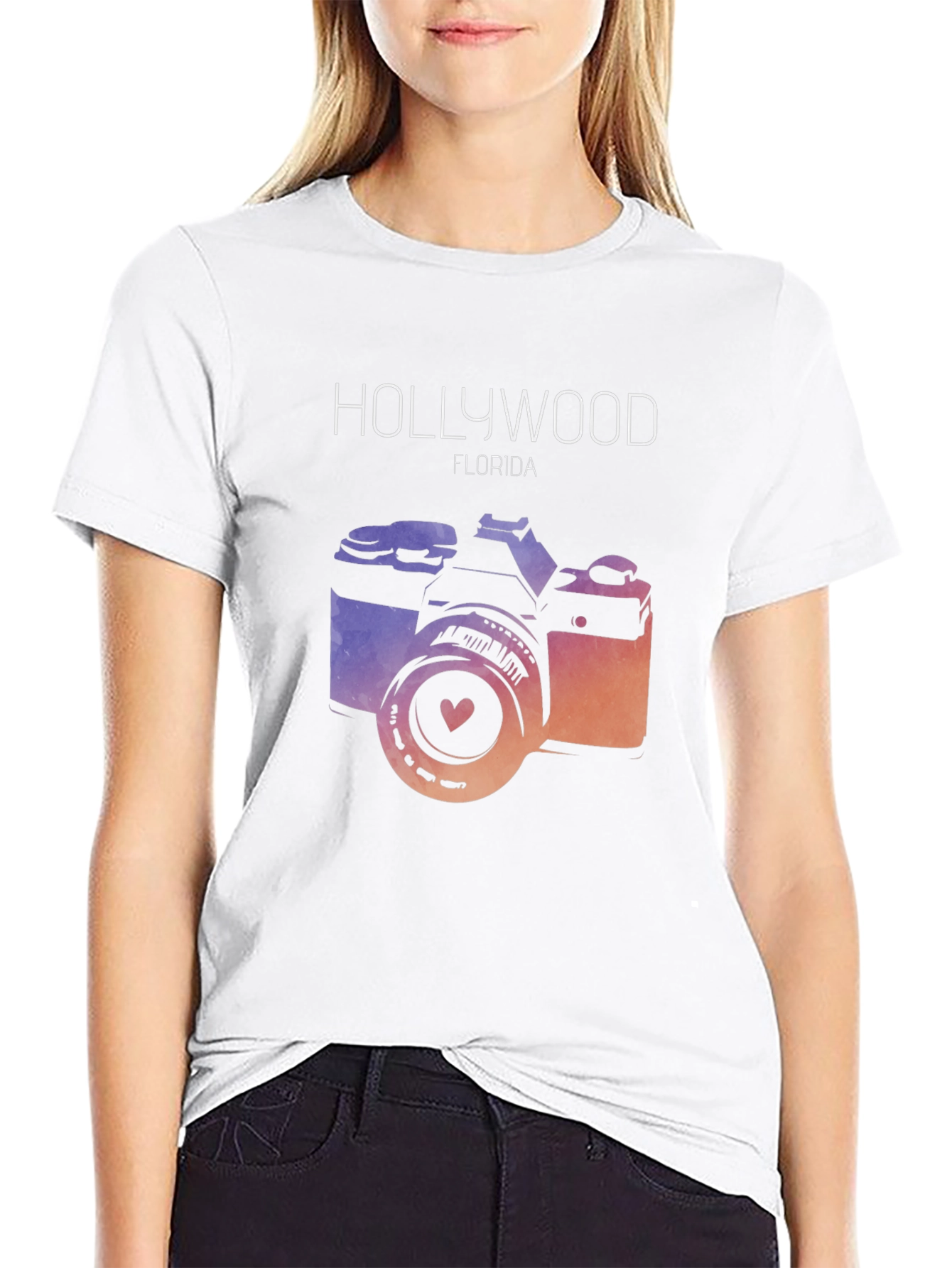 Hollywood Florida Camera Graphic T-Shirt