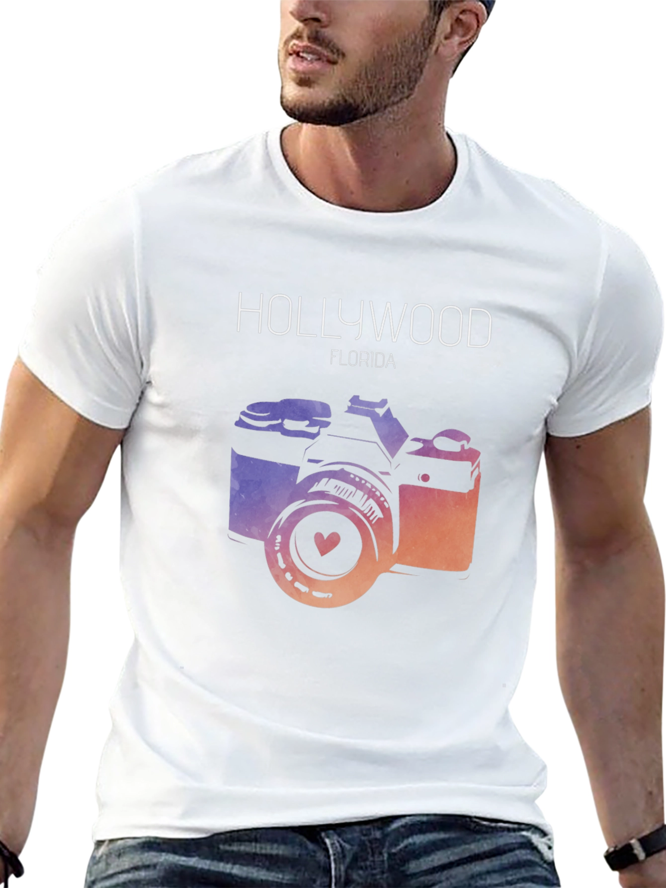 Hollywood Florida Camera Graphic T-Shirt