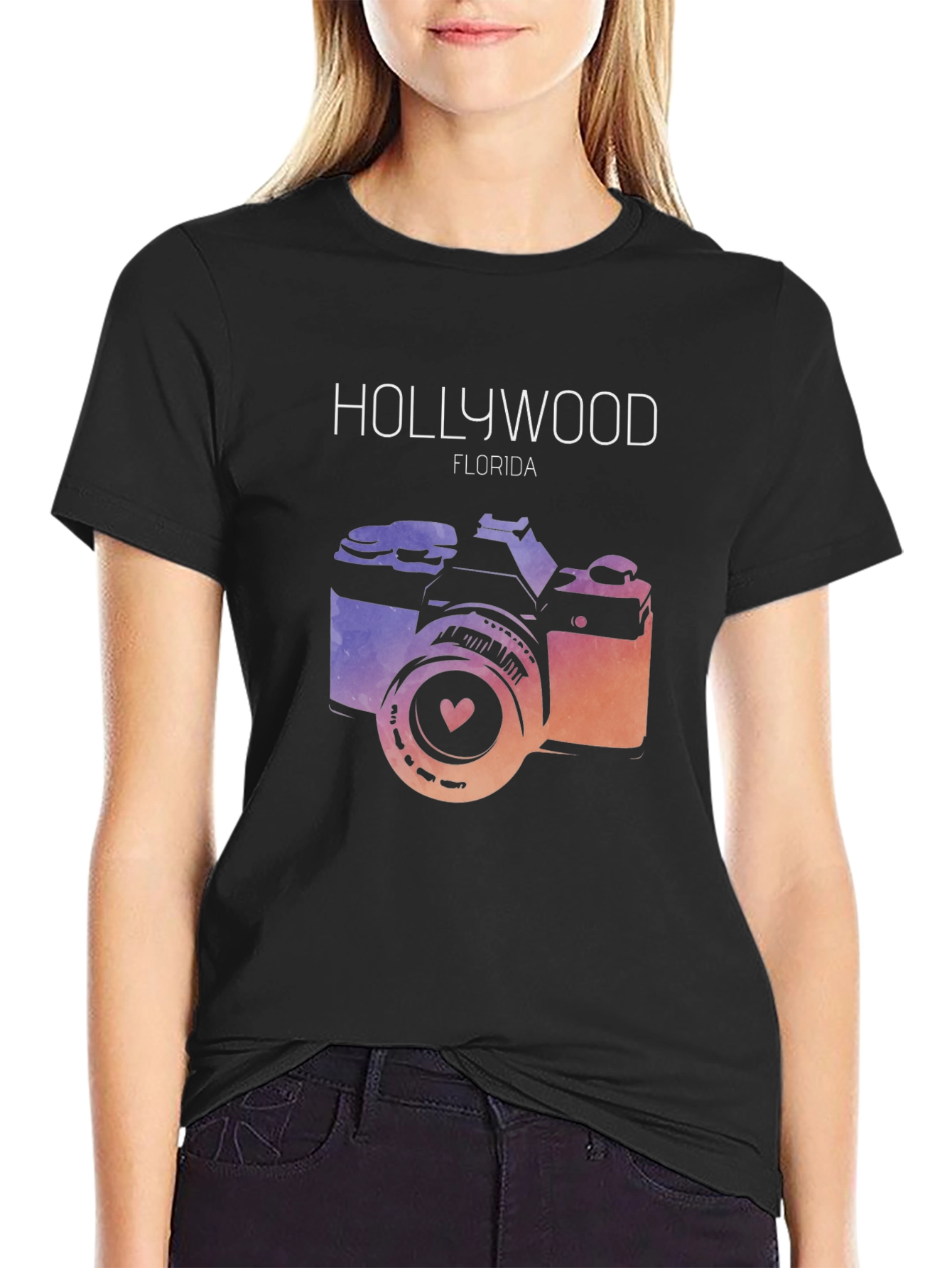 Hollywood Florida Camera Graphic T-Shirt