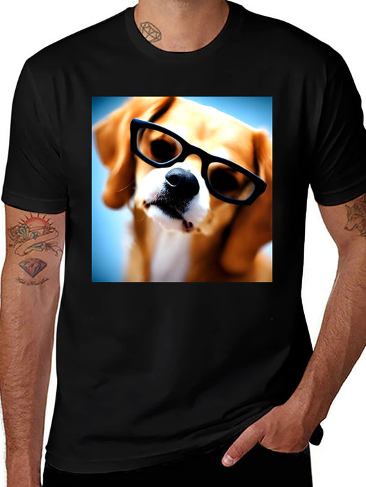 Dog with Glasses Graphic Tee - Cool & Quirky T-Shirt