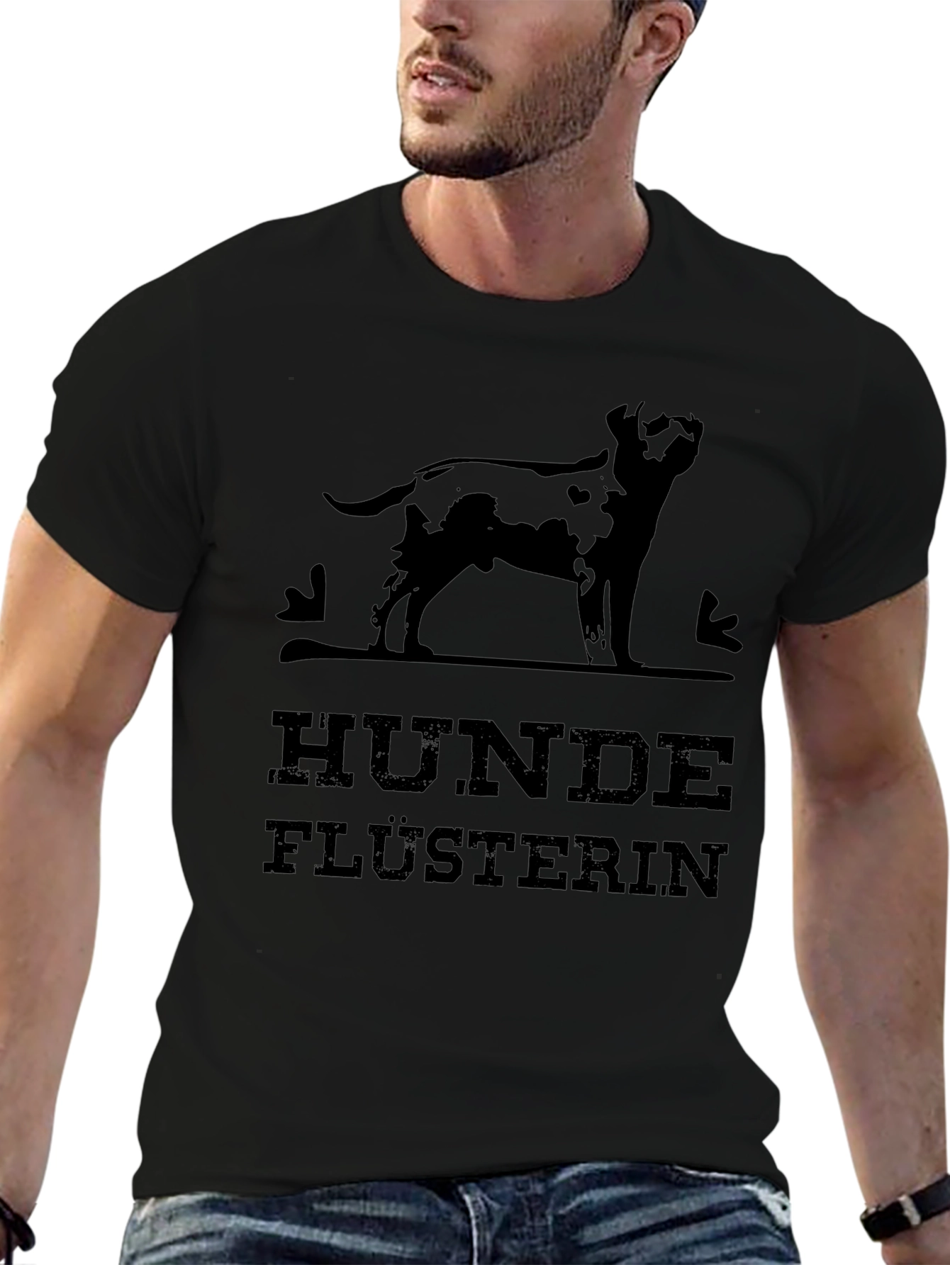 Hunde Flusterin Black Graphic T-Shirt - Dog Whisperer