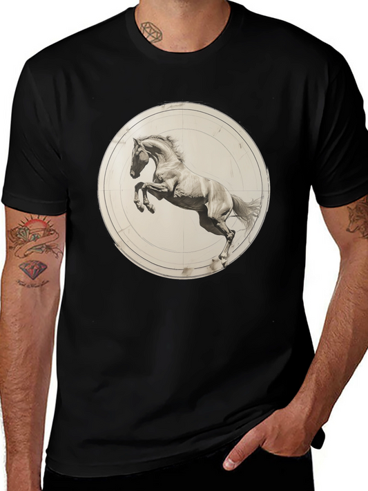 Black Tee with Horse Graphic