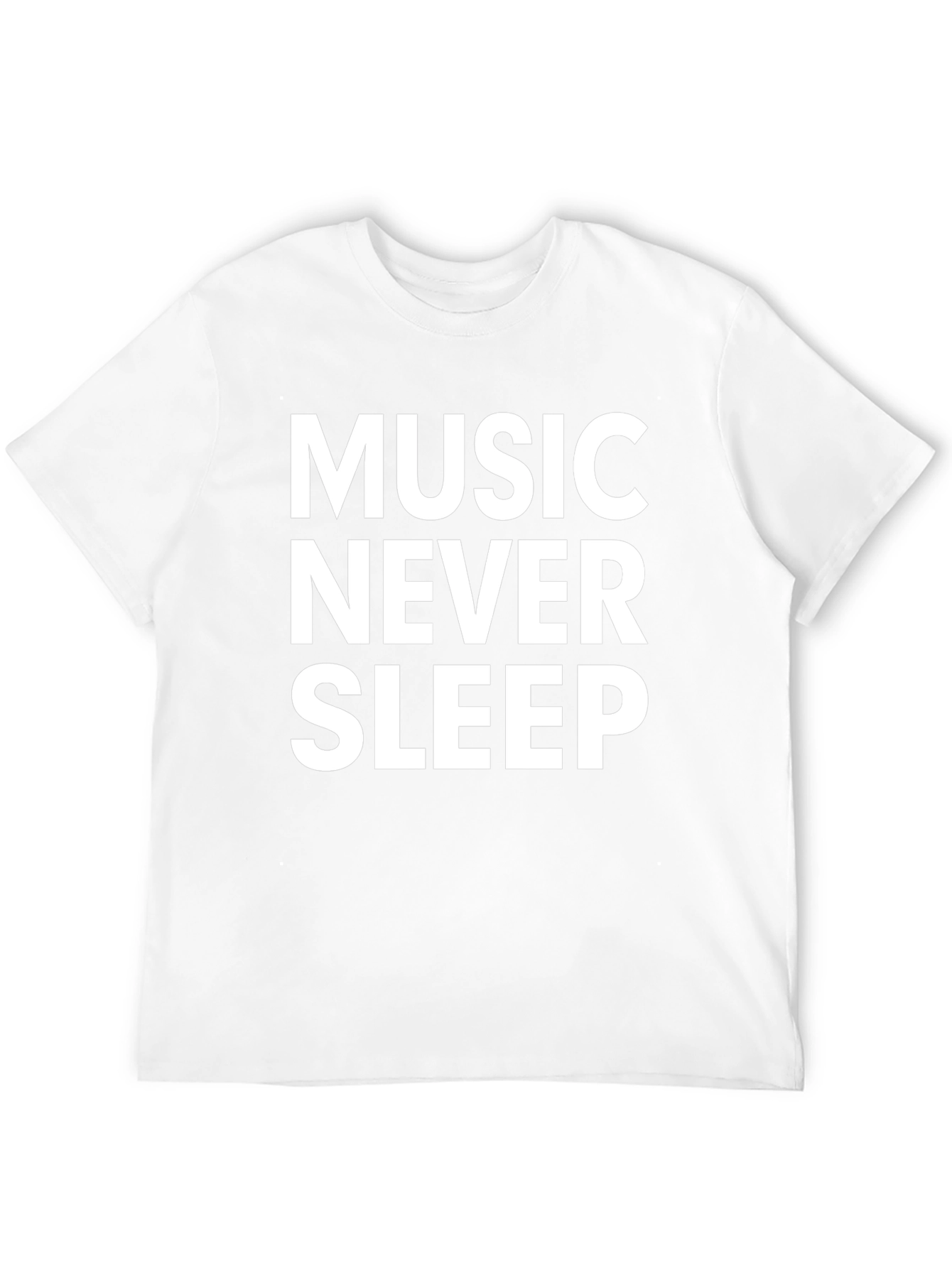 Music Never Sleep Graphic Tee - Black Cotton T-Shirt
