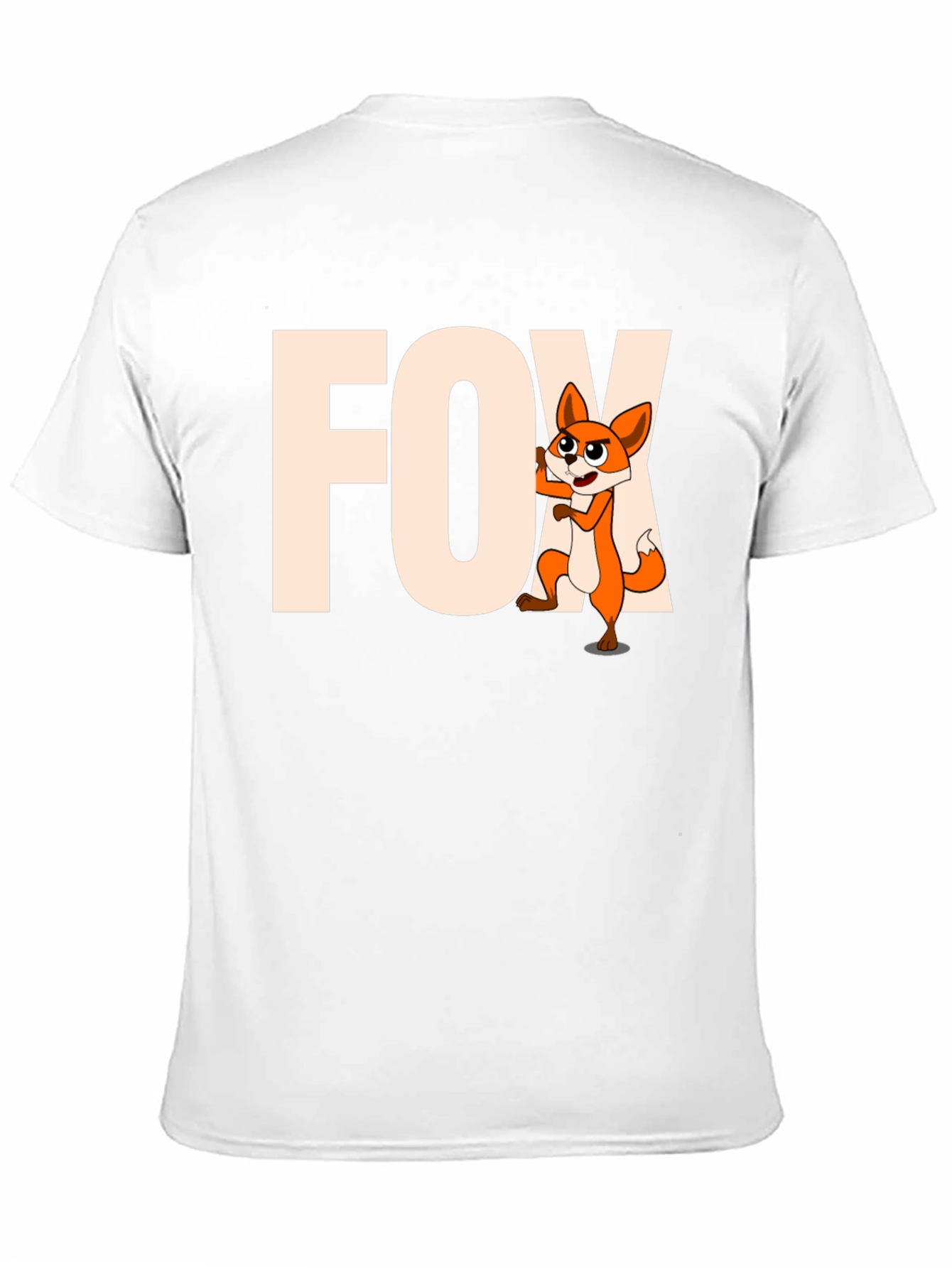 Funny Fox Cartoon Graphic Tee - Black Unisex T-Shirt