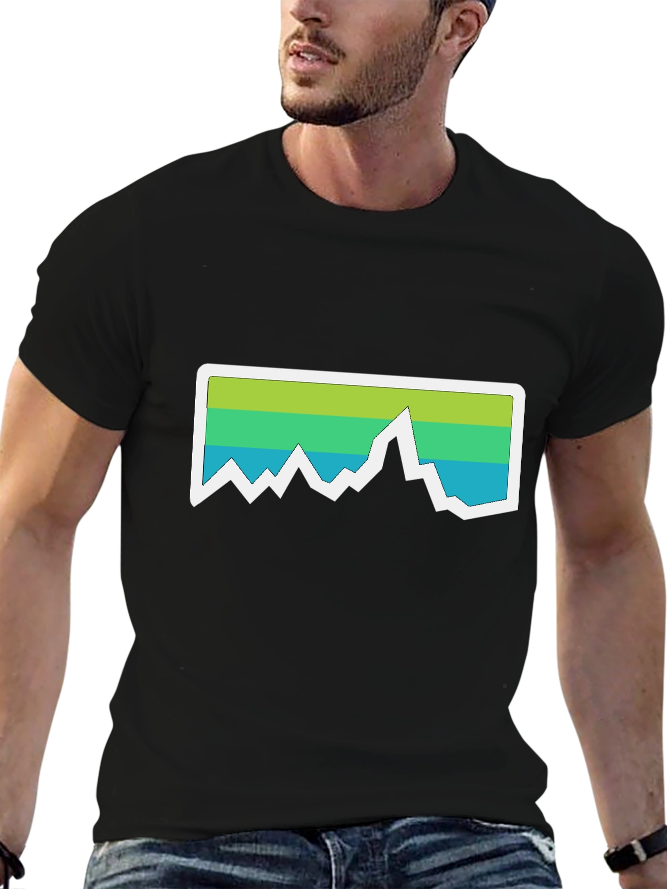 Mountain Graphic Tee - Black Casual T-Shirt