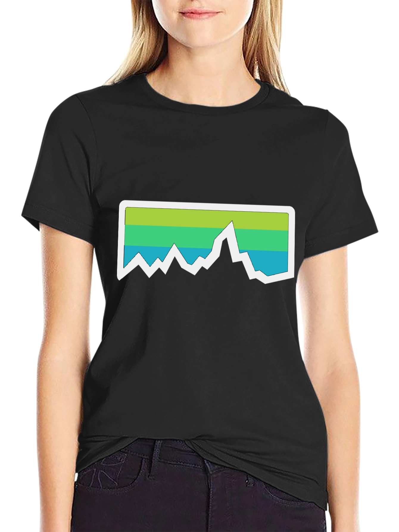 Mountain Graphic Tee - Black Casual T-Shirt