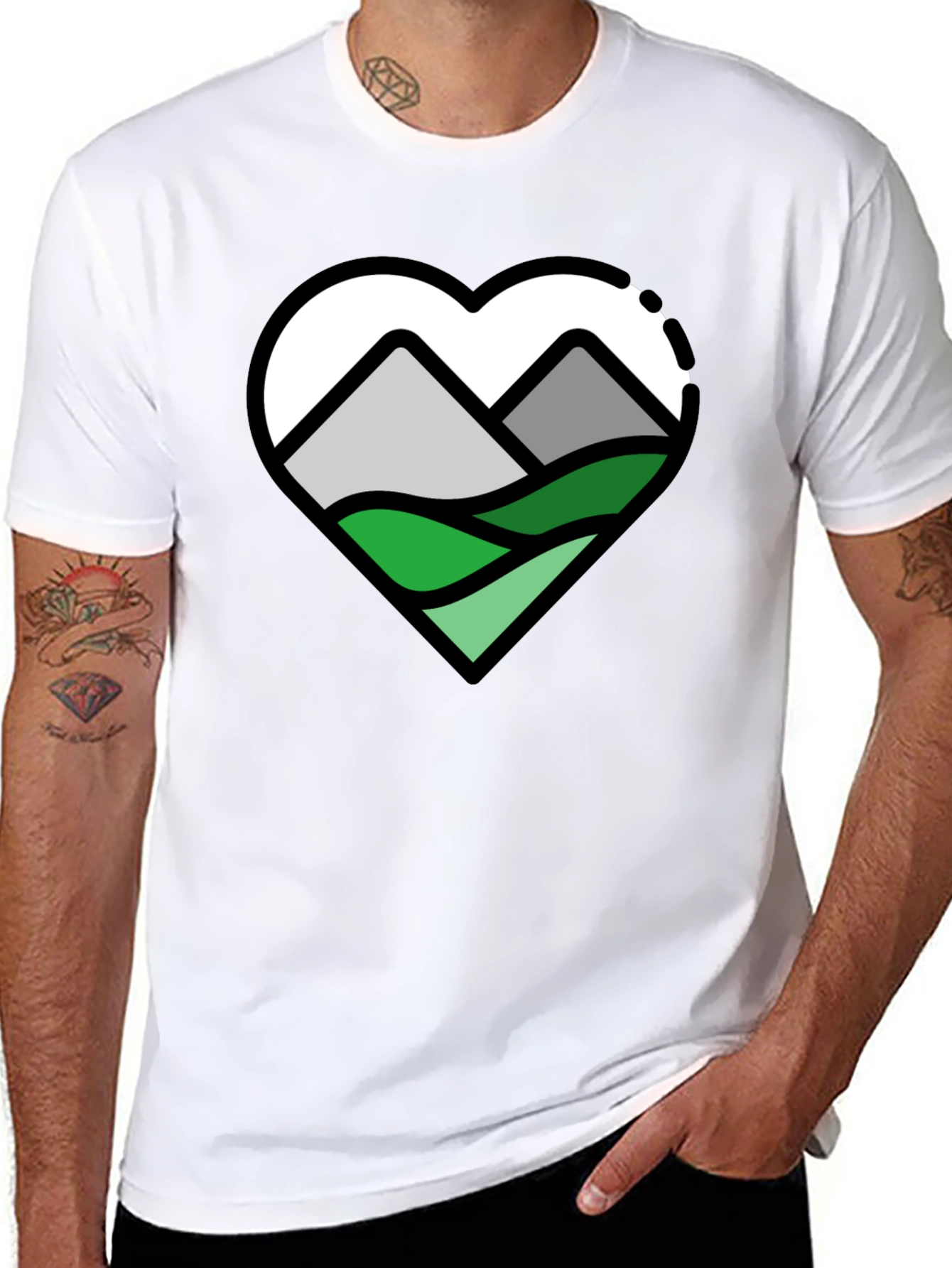 Mountain Heart Graphic T-Shirt - Nature Lover Tee