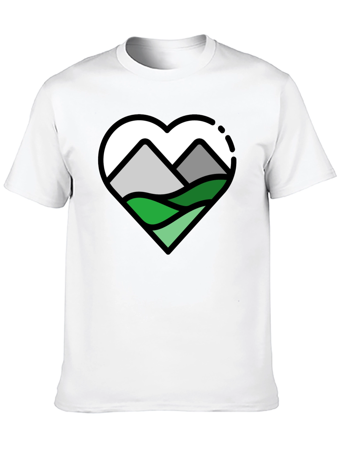 Mountain Heart Graphic T-Shirt - Nature Lover Tee