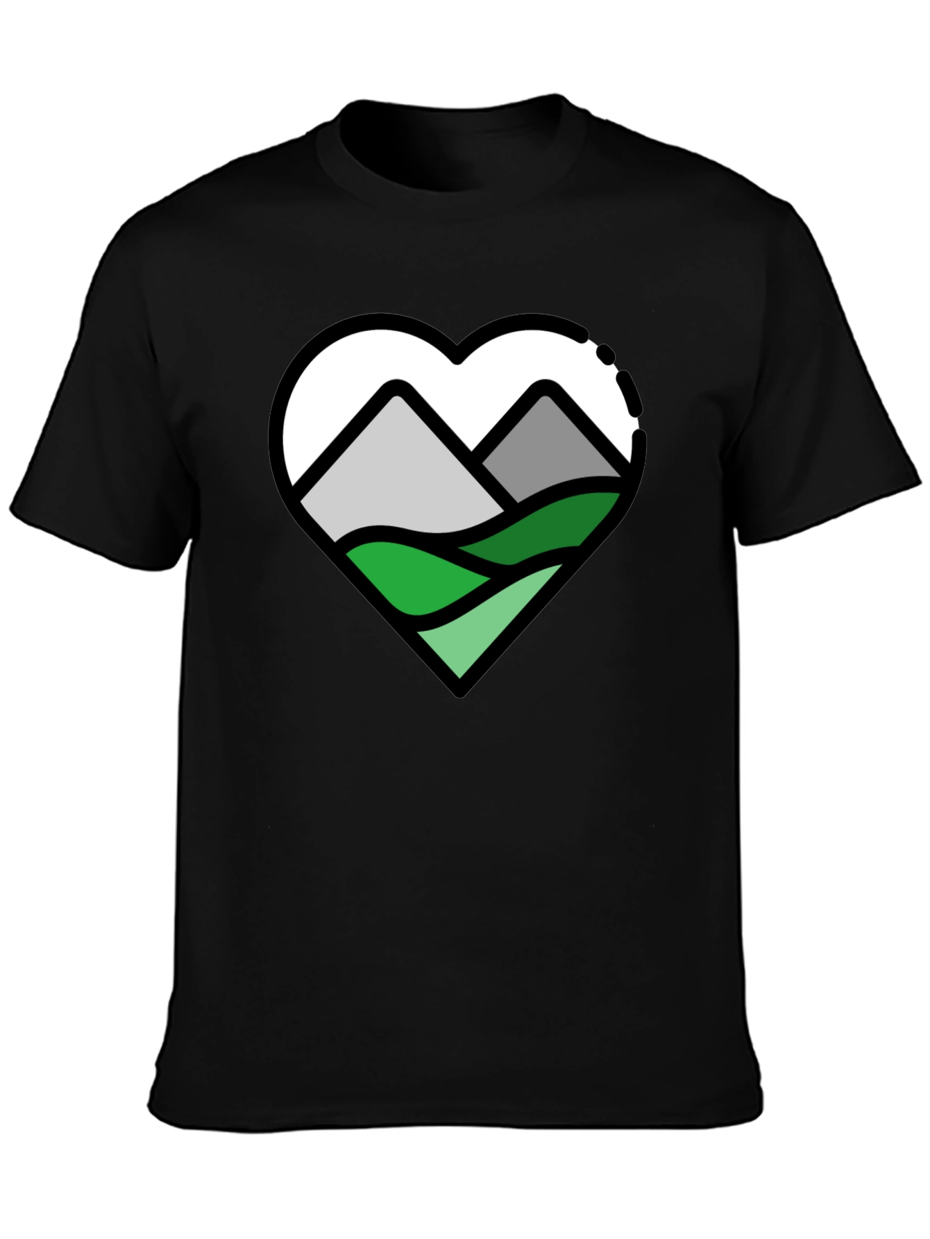 Mountain Heart Graphic T-Shirt - Nature Lover Tee