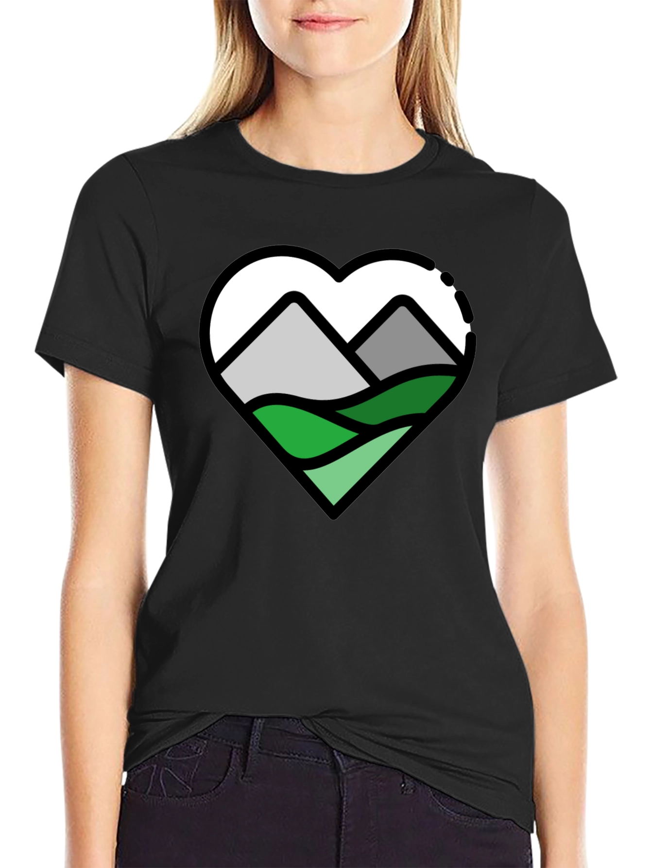 Mountain Heart Graphic T-Shirt - Nature Lover Tee