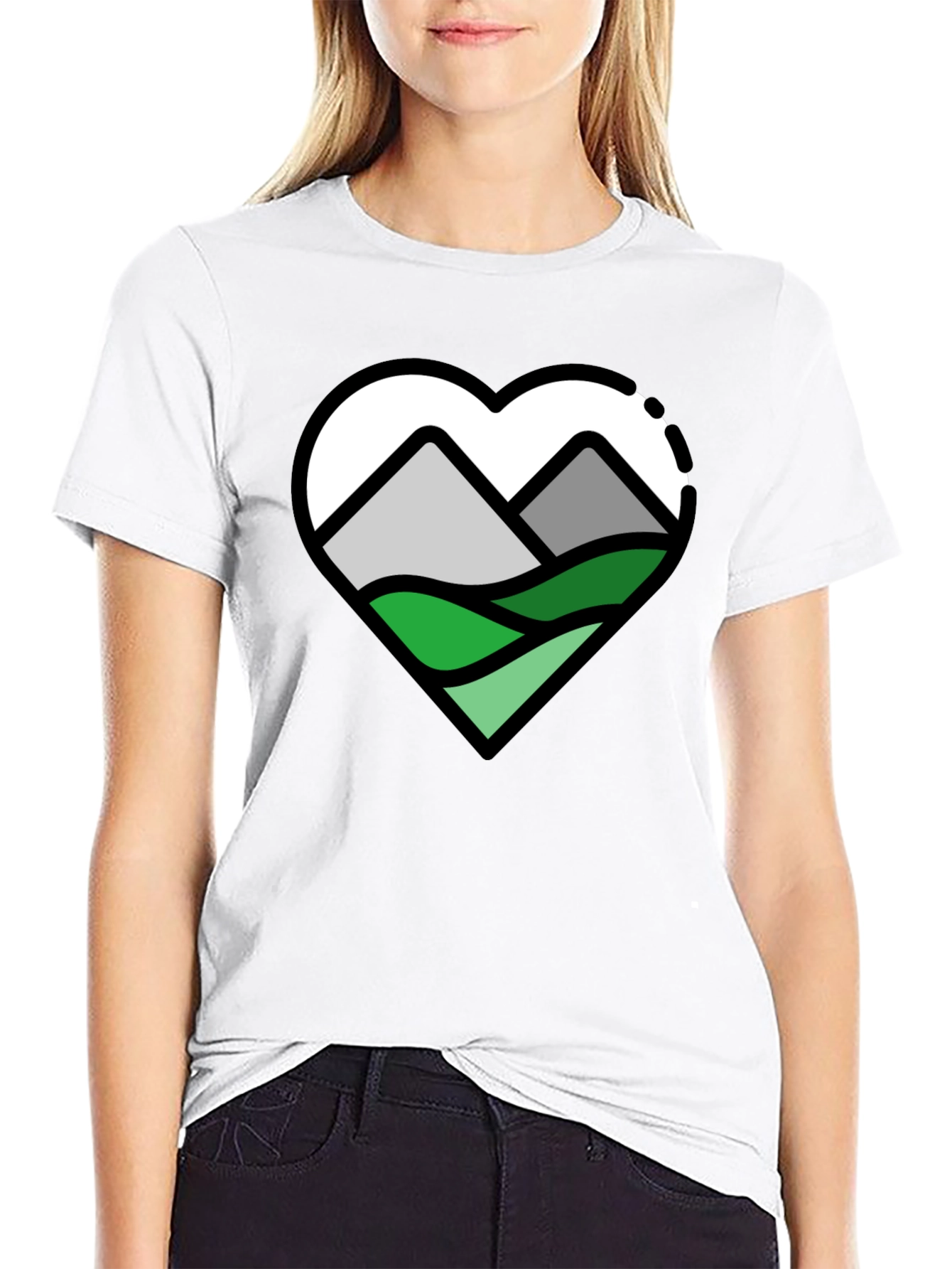 Mountain Heart Graphic T-Shirt - Nature Lover Tee