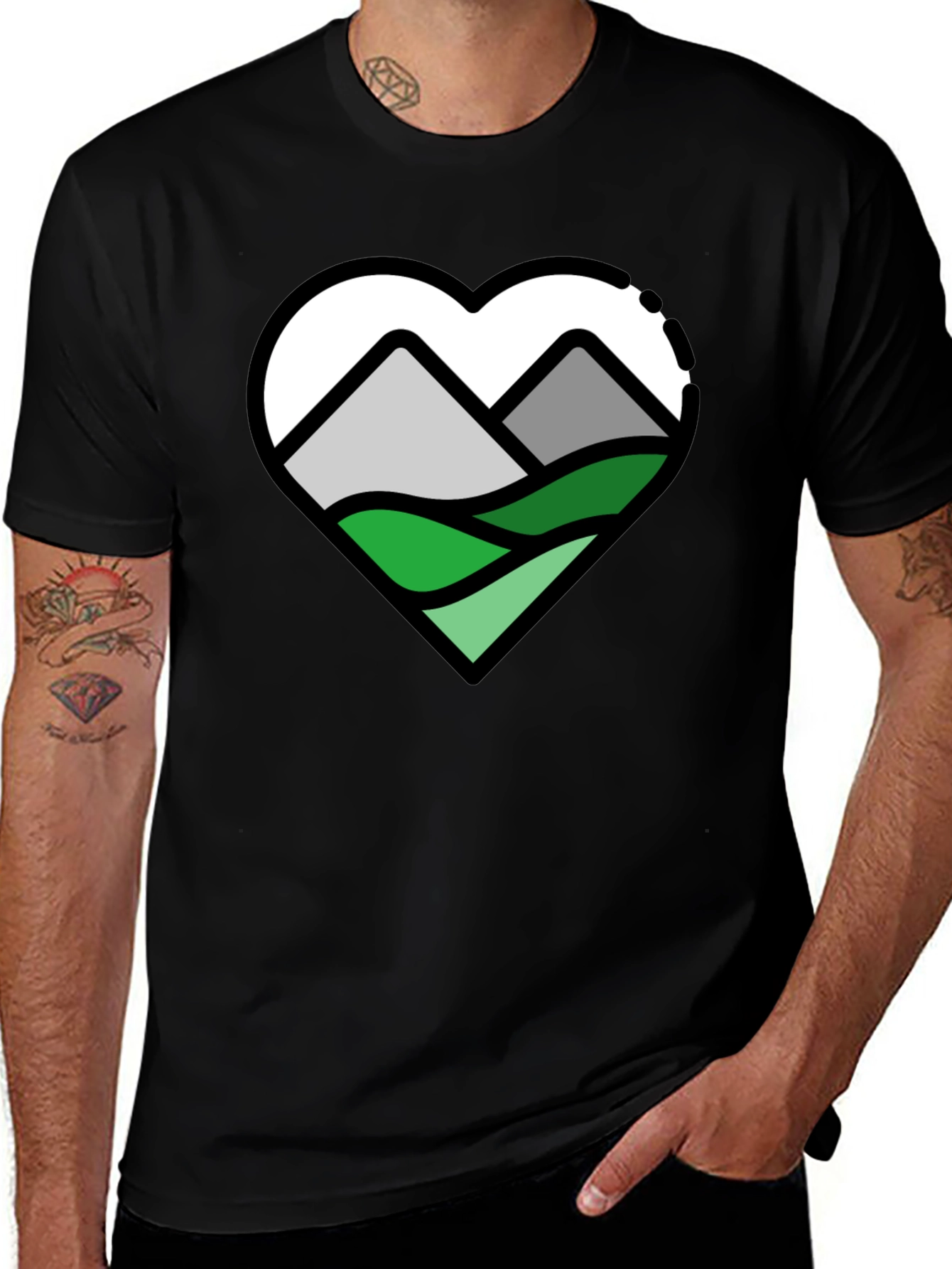 Mountain Heart Graphic T-Shirt - Nature Lover Tee