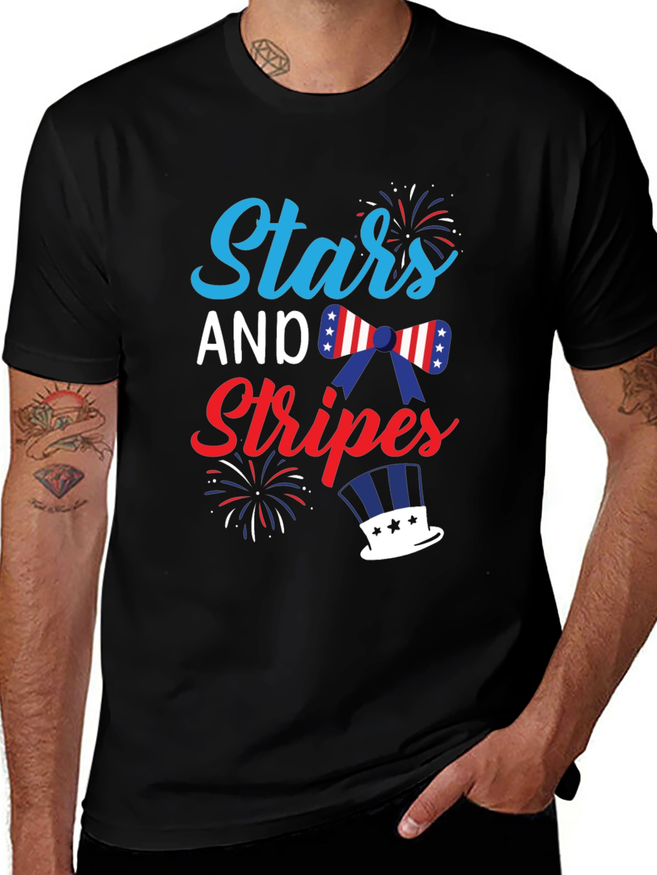 Stars and Stripes Patriotic Graphic T-Shirt