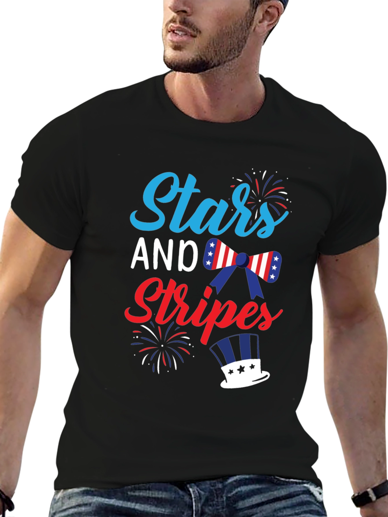 Stars and Stripes Patriotic Graphic T-Shirt