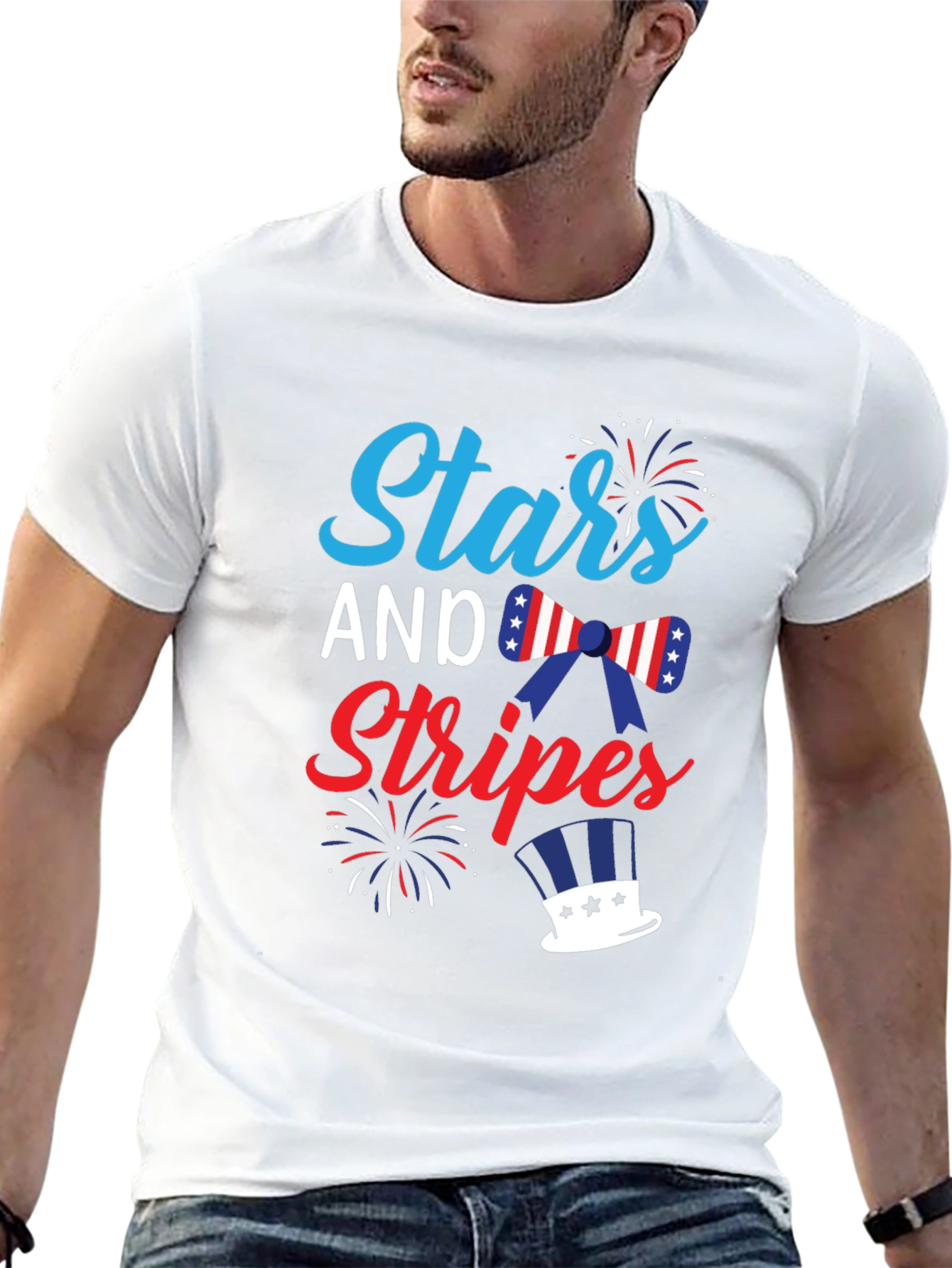 Stars and Stripes Patriotic Graphic T-Shirt