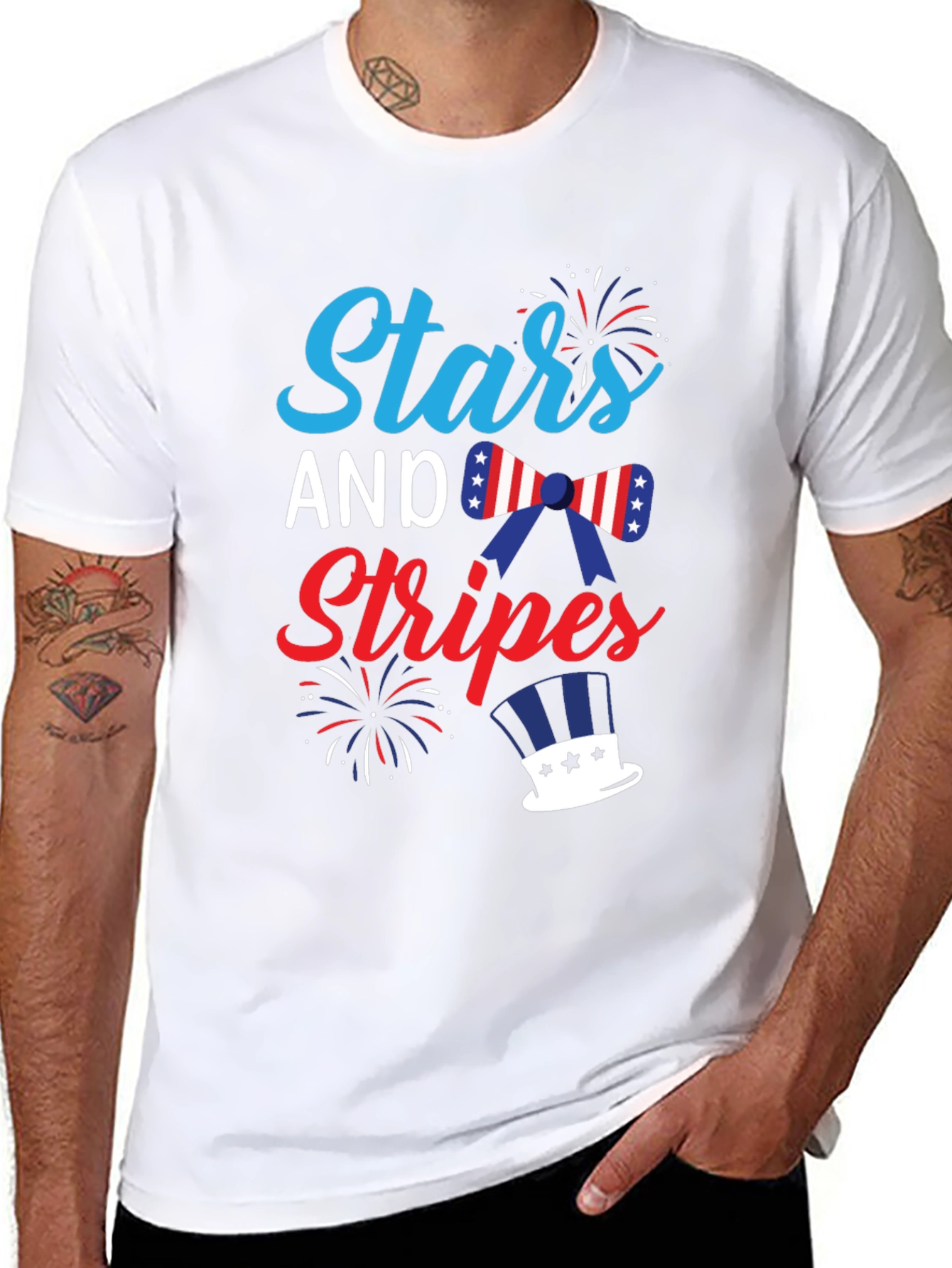 Stars and Stripes Patriotic Graphic T-Shirt