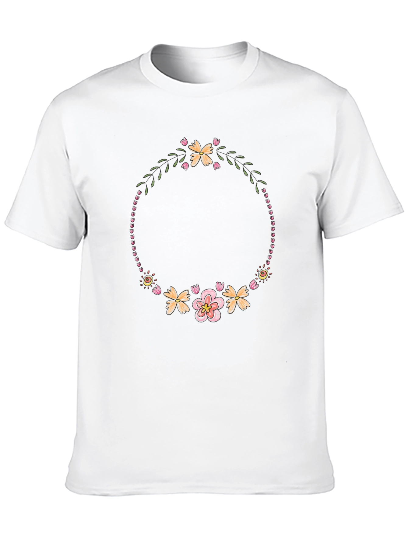 Floral Wreath T-Shirt - Black