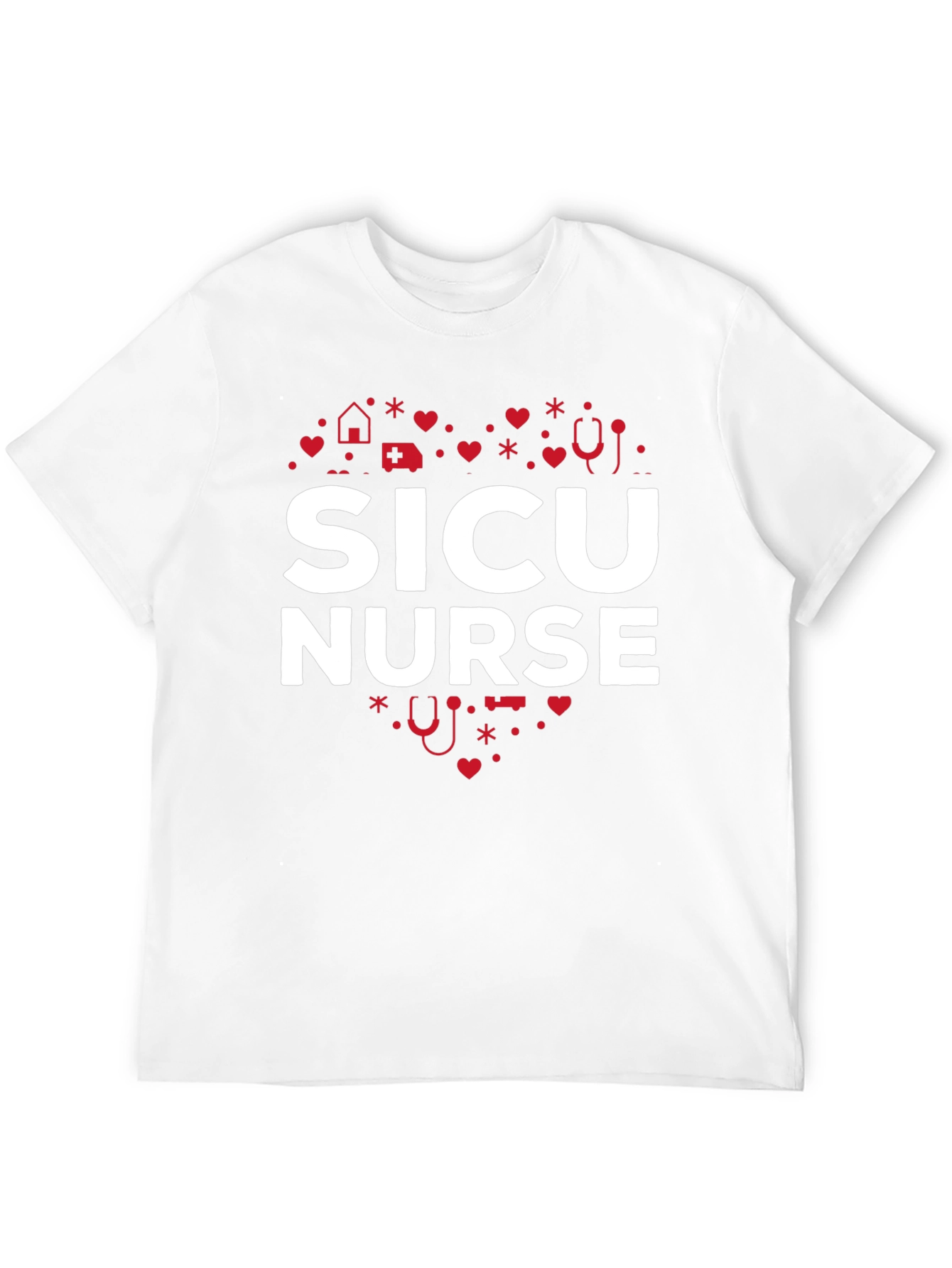 SICU Nurse Heart Graphic Tee - Black