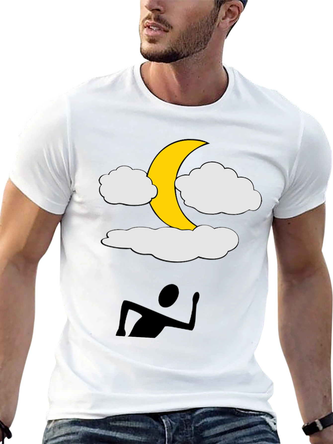 Moonlit Dreams Tee - Fun Graphic Black T-Shirt