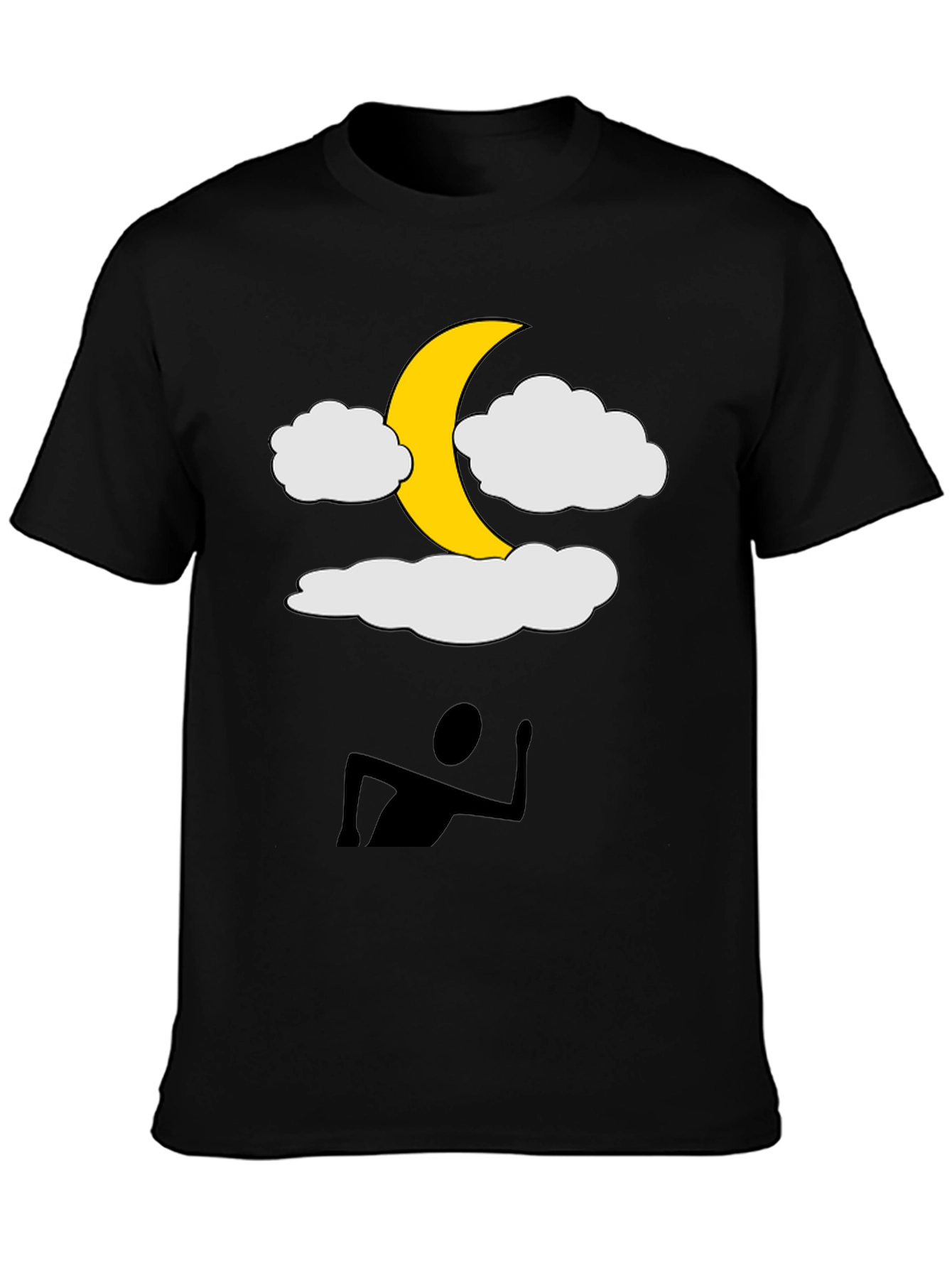 Moonlit Dreams Tee - Fun Graphic Black T-Shirt
