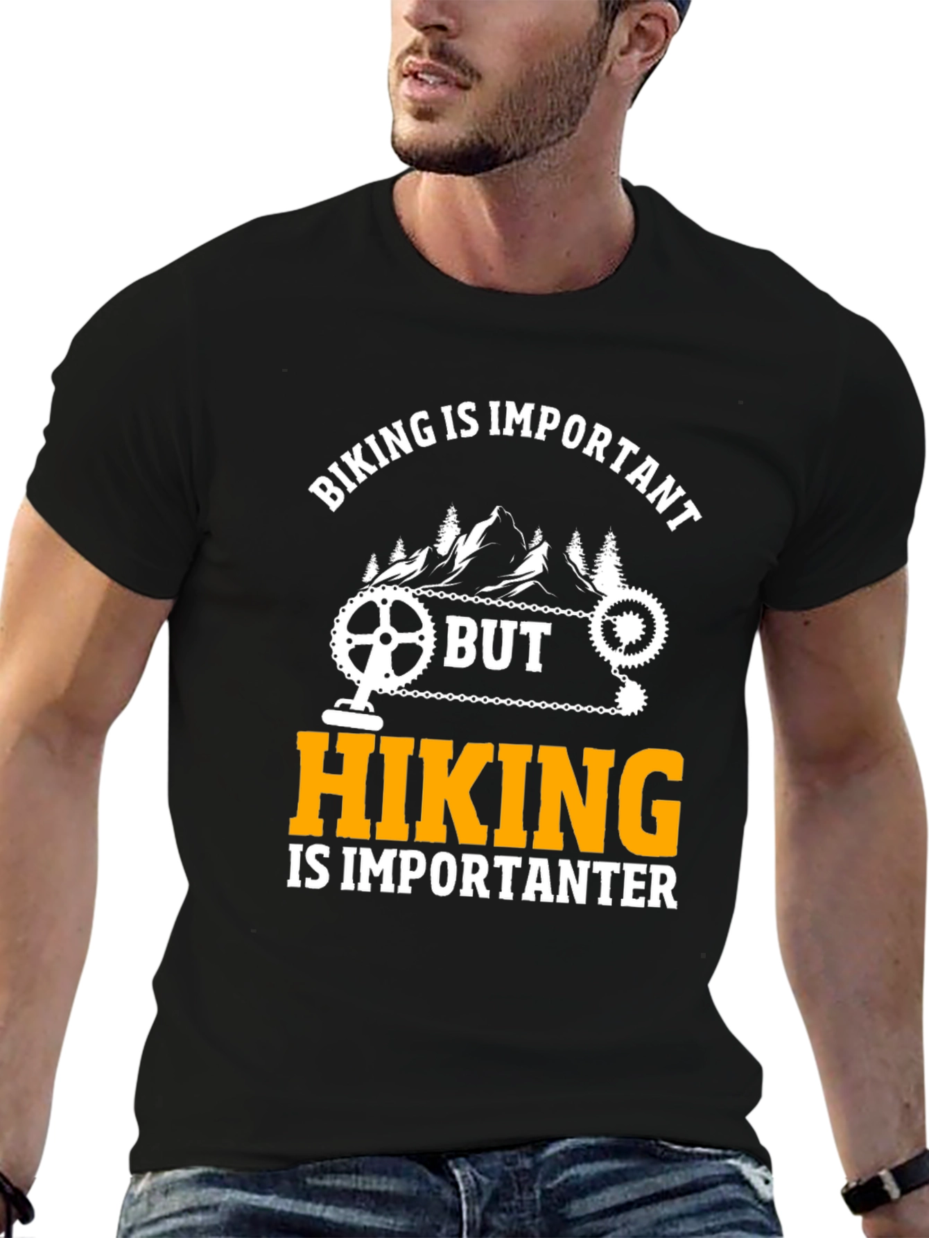 Funny Biking and Hiking Graphic T-Shirt