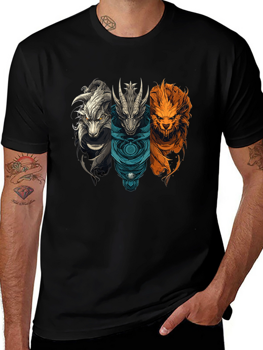 Mythical Beast T-Shirt - Dragon Wolf Lion Graphic Tee
