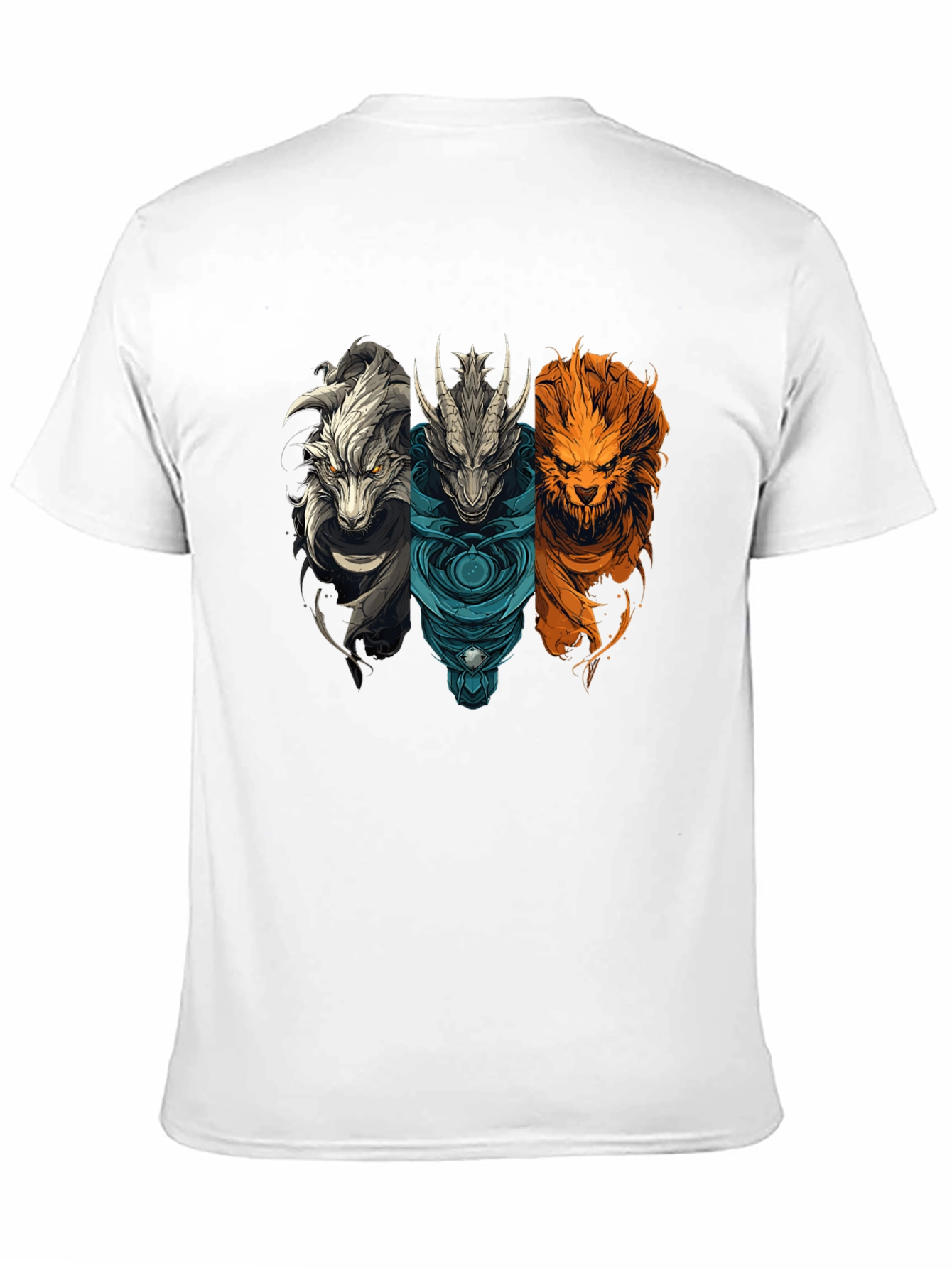 Mythical Beast T-Shirt - Dragon Wolf Lion Graphic Tee