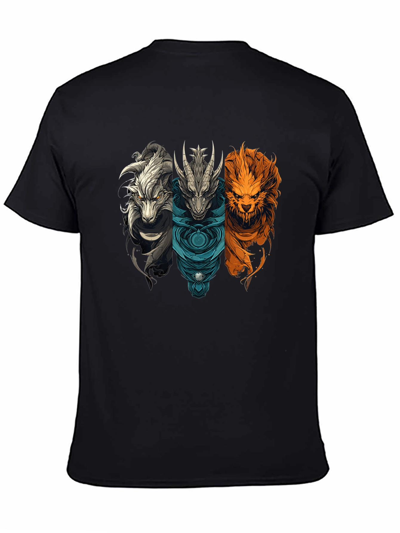 Mythical Beast T-Shirt - Dragon Wolf Lion Graphic Tee