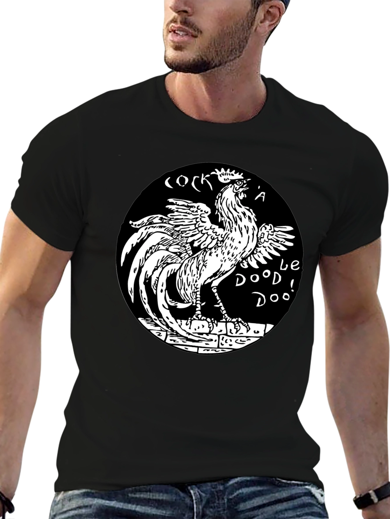 Cock-a-doodle-doo Black Graphic Tee
