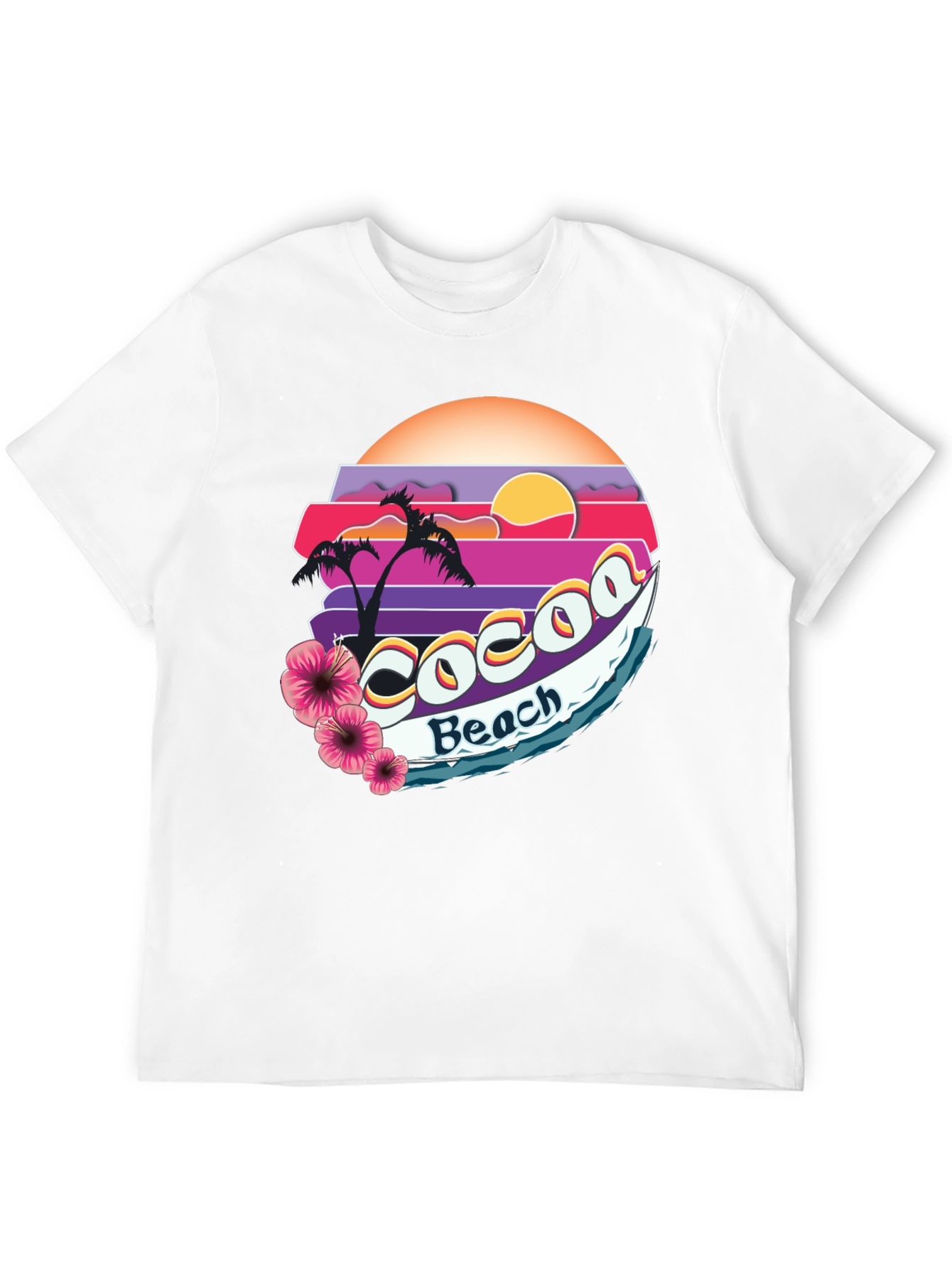 Cocoa Beach Retro Sunset Graphic Tee