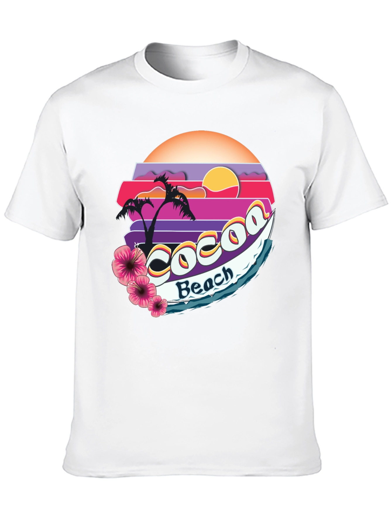 Cocoa Beach Retro Sunset Graphic Tee