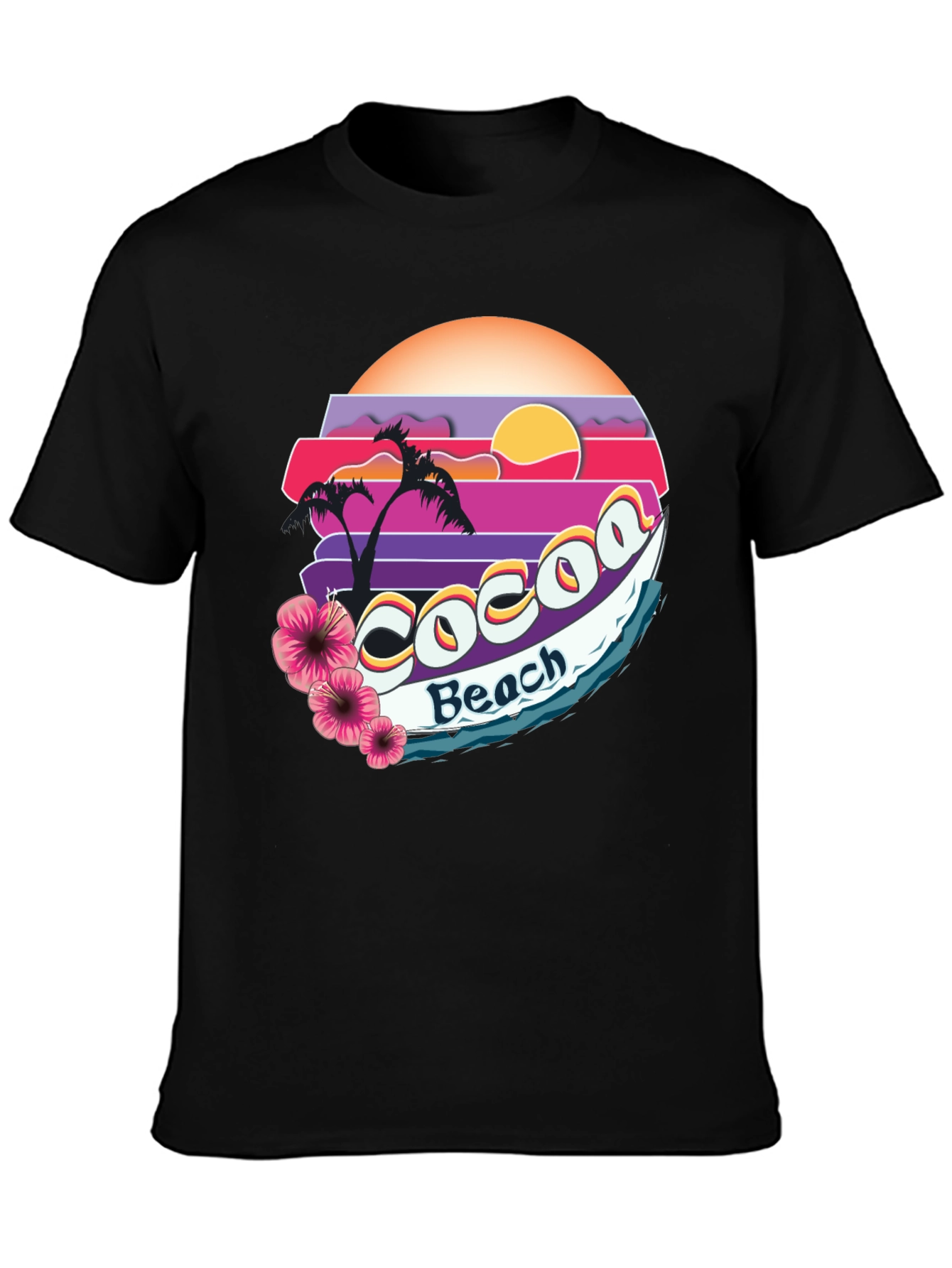 Cocoa Beach Retro Sunset Graphic Tee